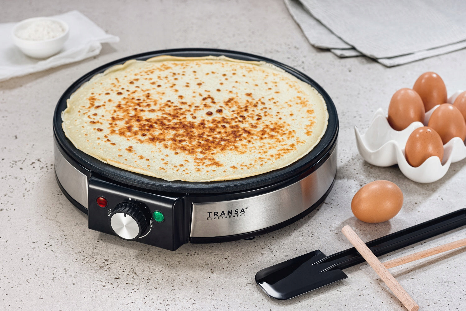 2X PANCAKE MAKER FAST HEATING THERMOSTAT 30cm XXL LARGE POWER 1500W Model PancakeMaker