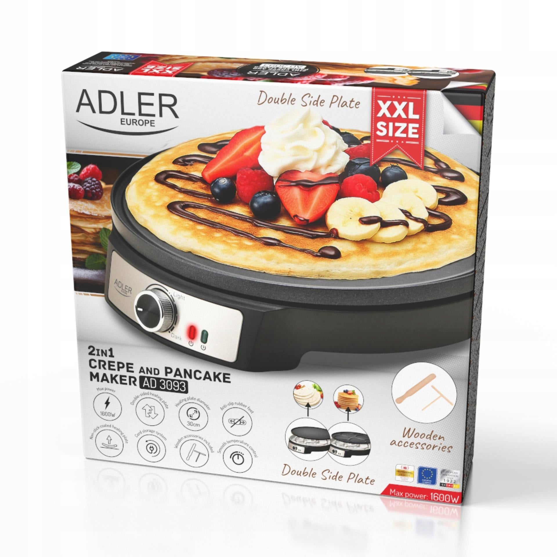 2X PANCAKE PAN 30cm WITHOUT FAT Model AD3093
