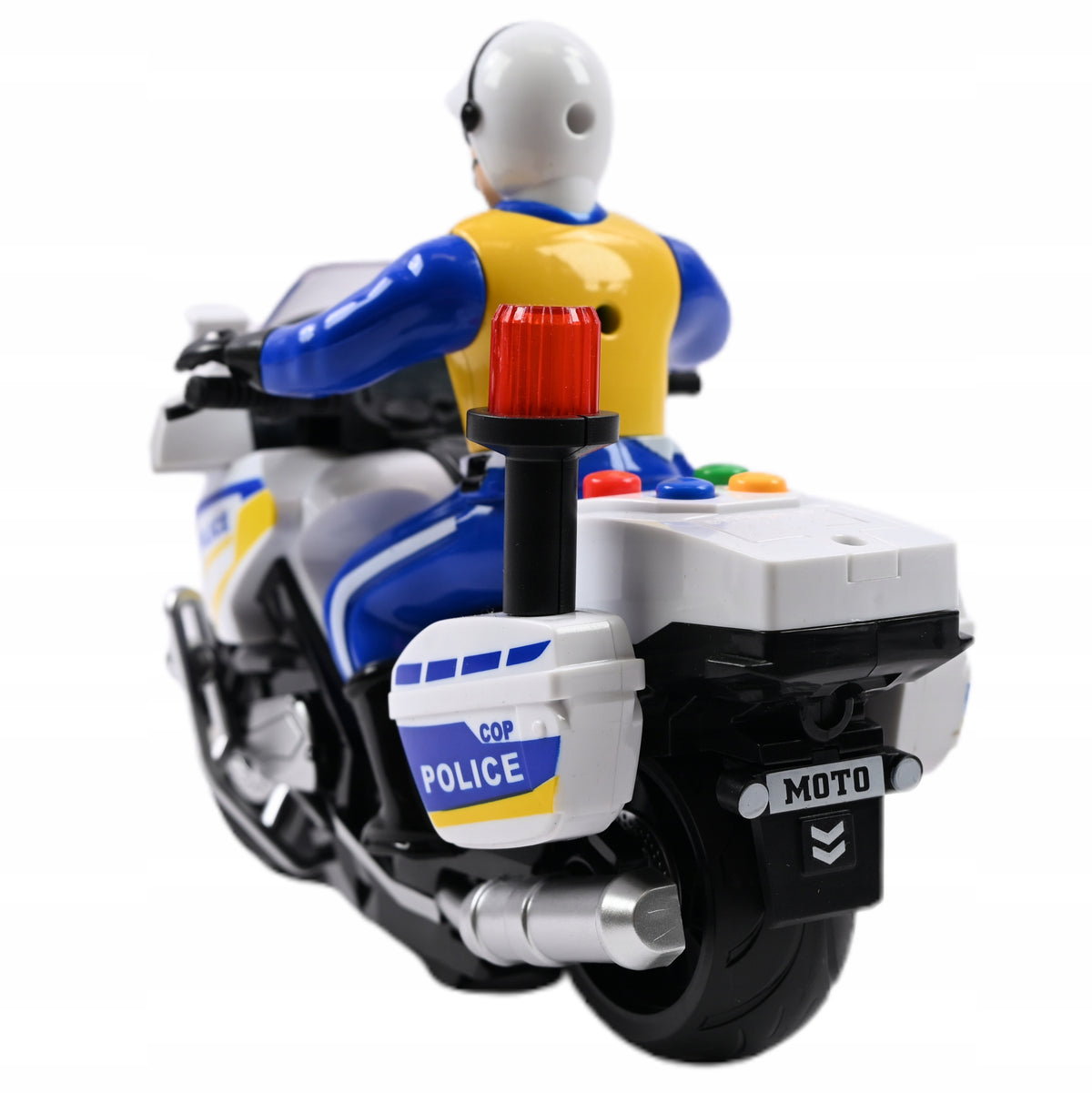 2X POLICE MOTORCYCLE LIGHT SOUND MOTORCYCLE BATTERY OPERATED POLICEMAN FIGURINE Brand Midex