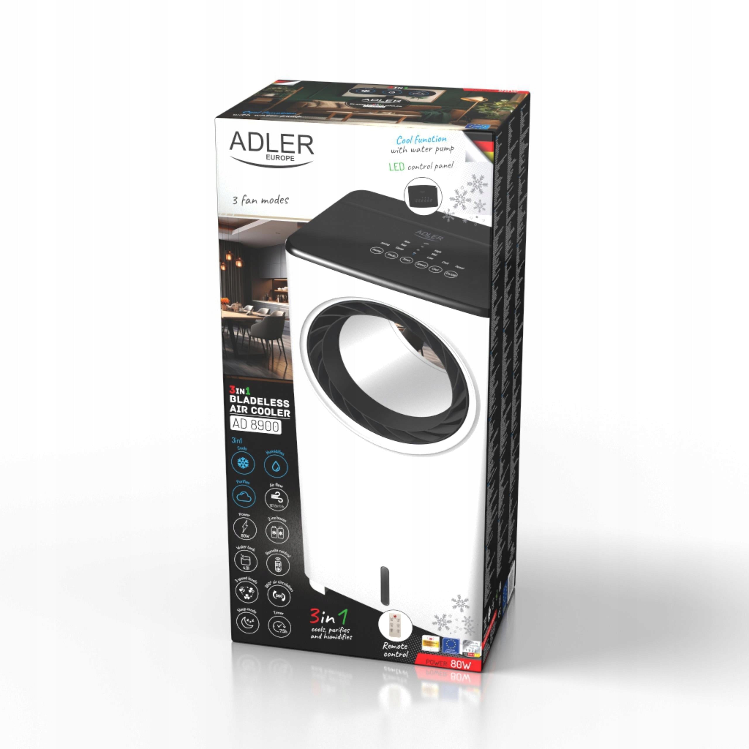 2X Propellerless Air Conditioner 3in1 Cooling Moisturizing Cleansing Adler AD8900 Brand Adler Europe