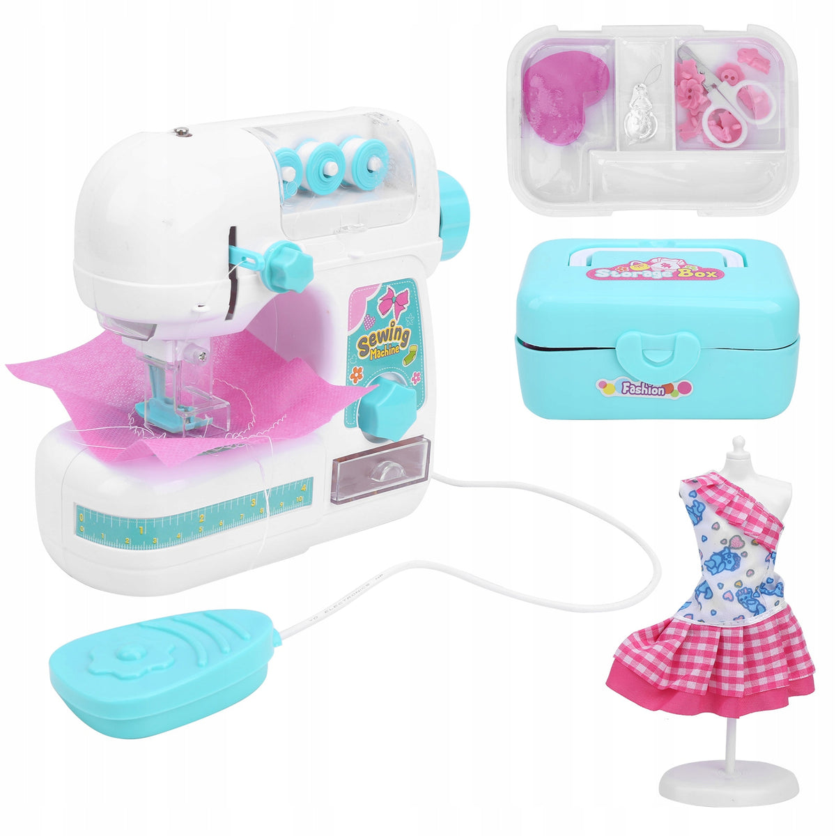 2X Real Sewing Machine Children's Toy for Kids + Akcesoria