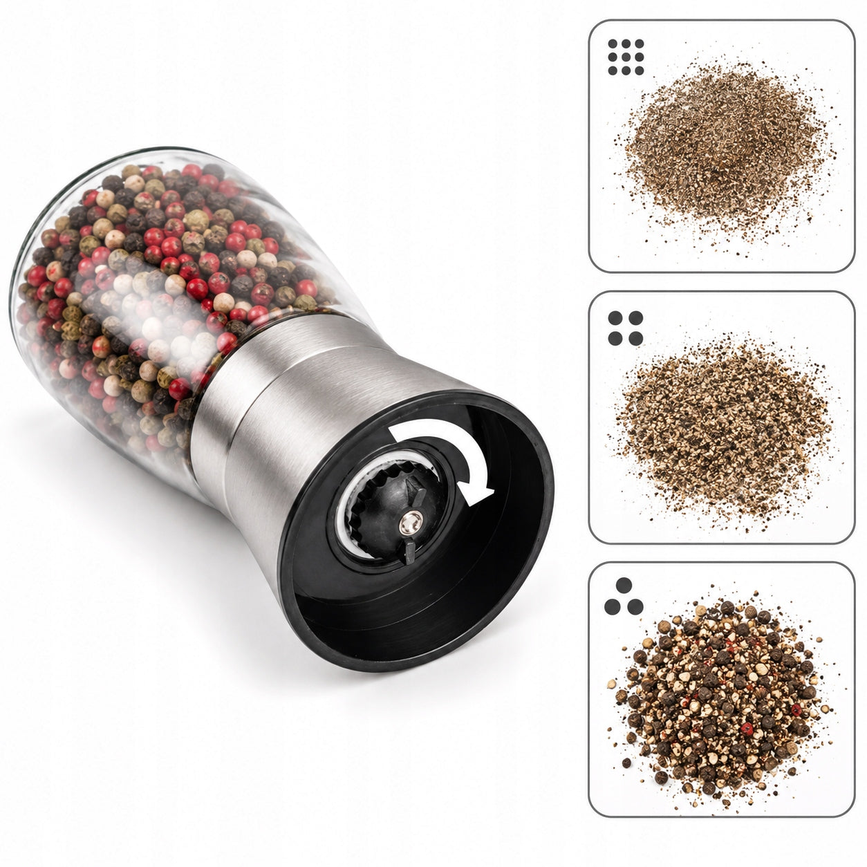 2X SALT PEPPER GRINDER GRINDERS HAND GRINDER SET FOR SPICE GRINDERS Manufacturer code 5904316471101
