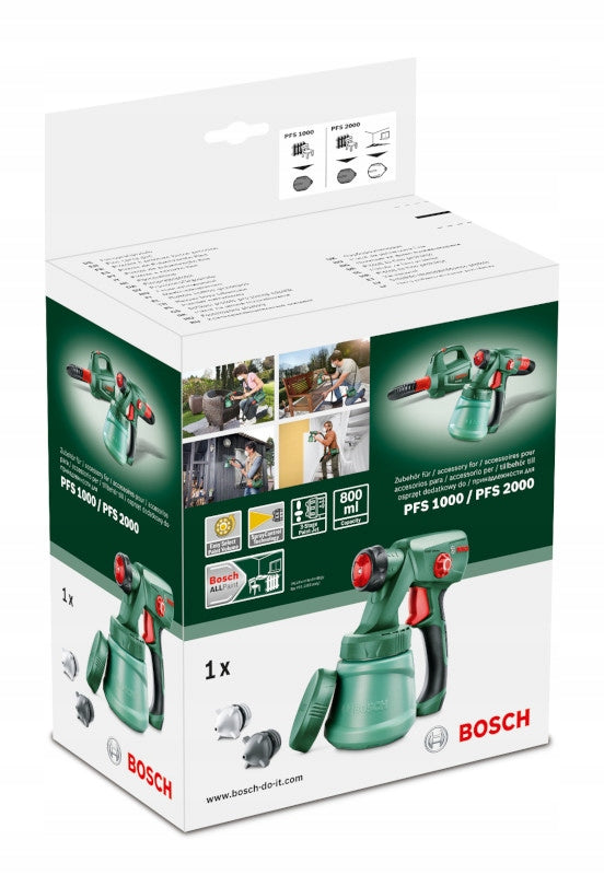 2X SPRAY GUN BOSCH FOR PFS 1000 / PFS 2000 800ML 1600A008W7 2 NOZZLES Series Home and Garden