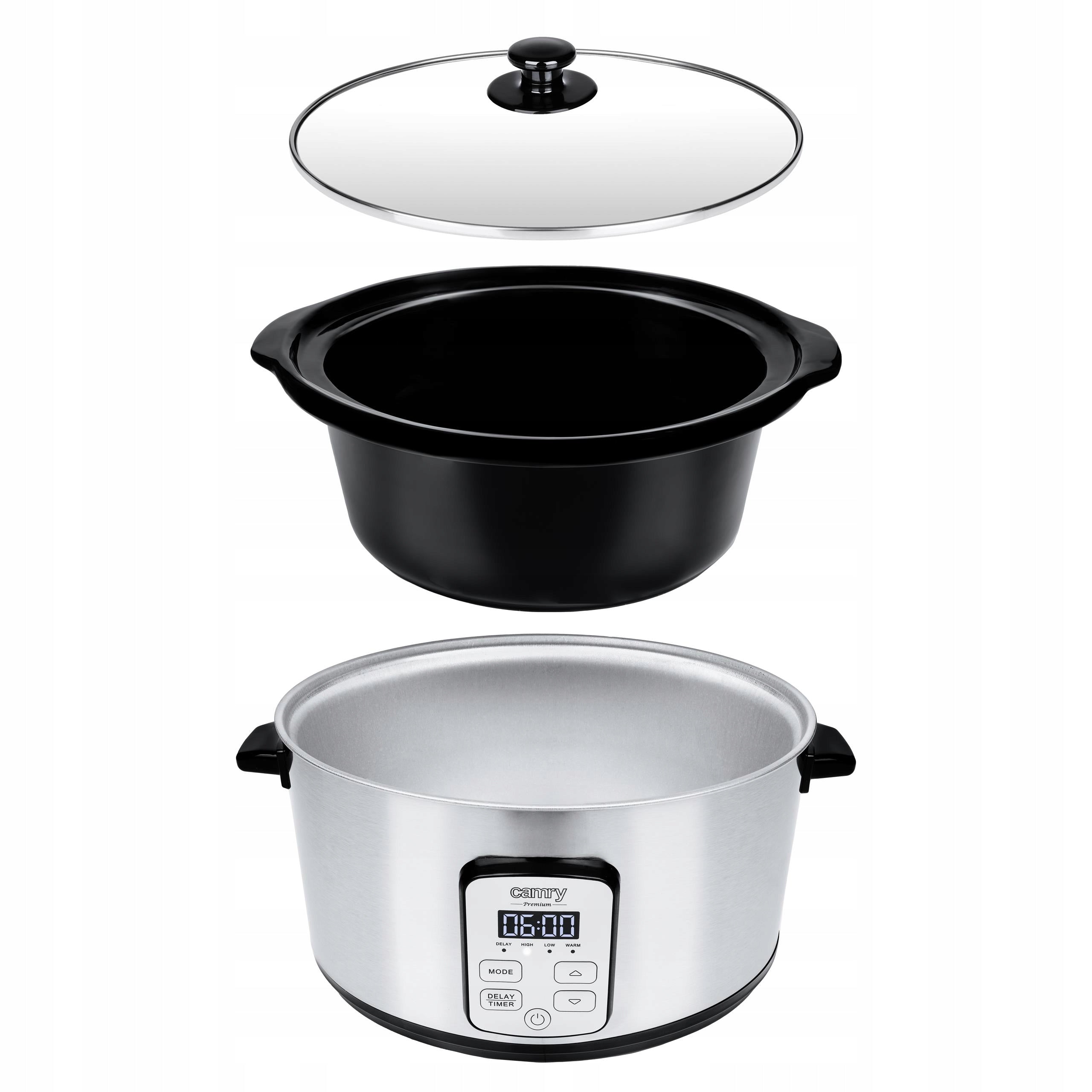 2X Slow Cooker Camry CR 6414 Dominant color silver/gray