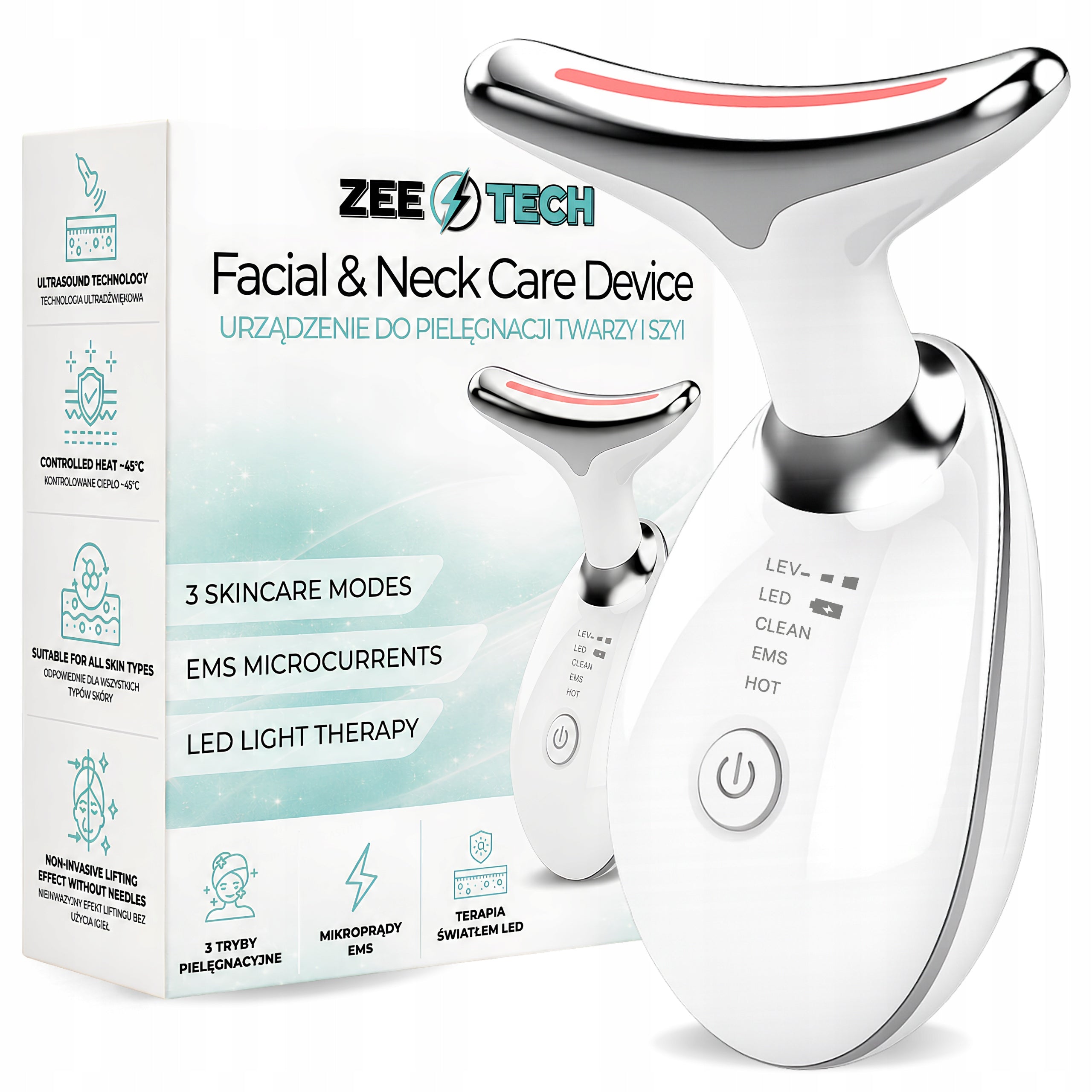 2X Sonic Neck Face Lifting Massager for Firming EMS Vibration