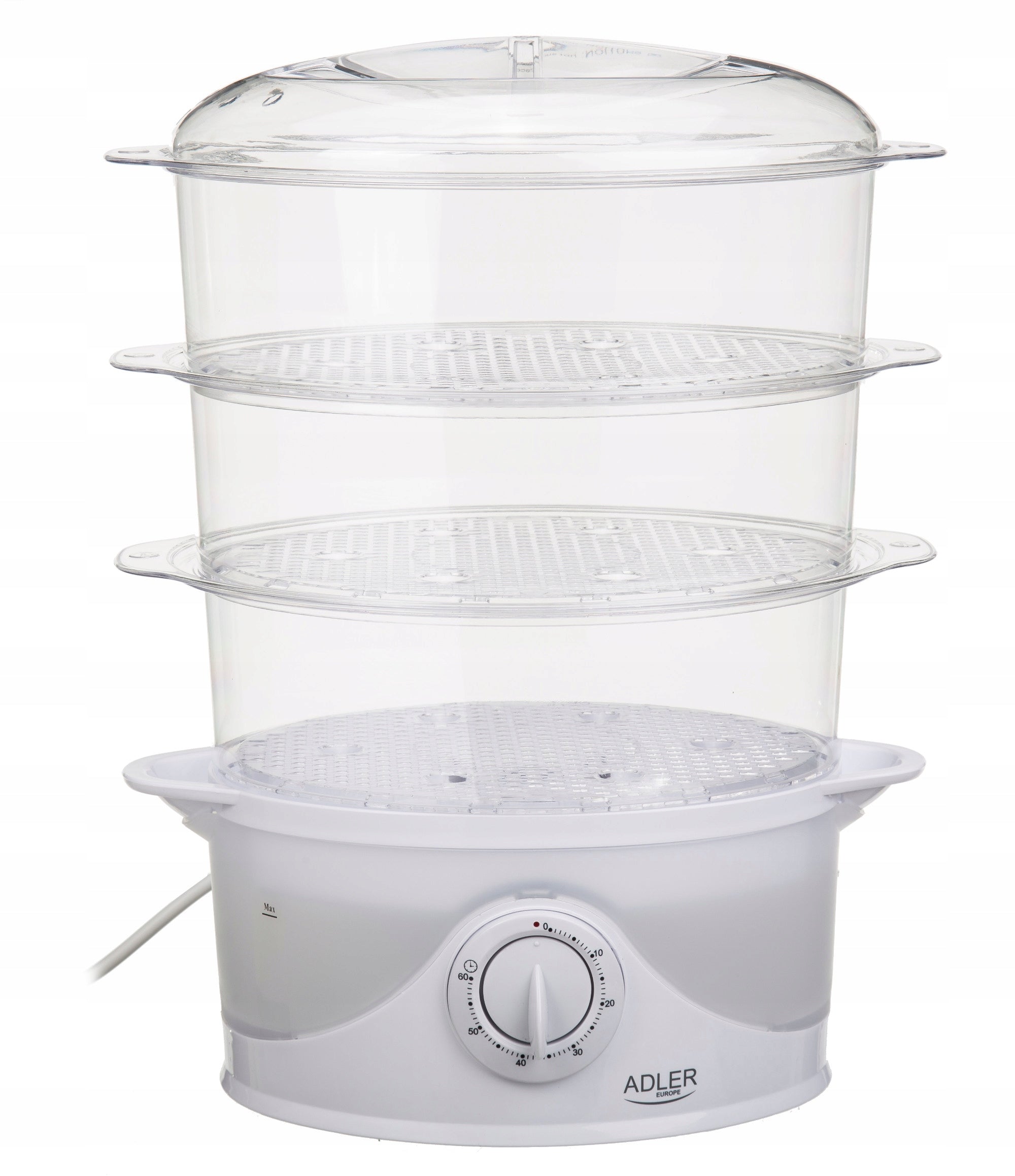 2X Steaming steamer 3 containers White Adler AD 633 Dominant color white