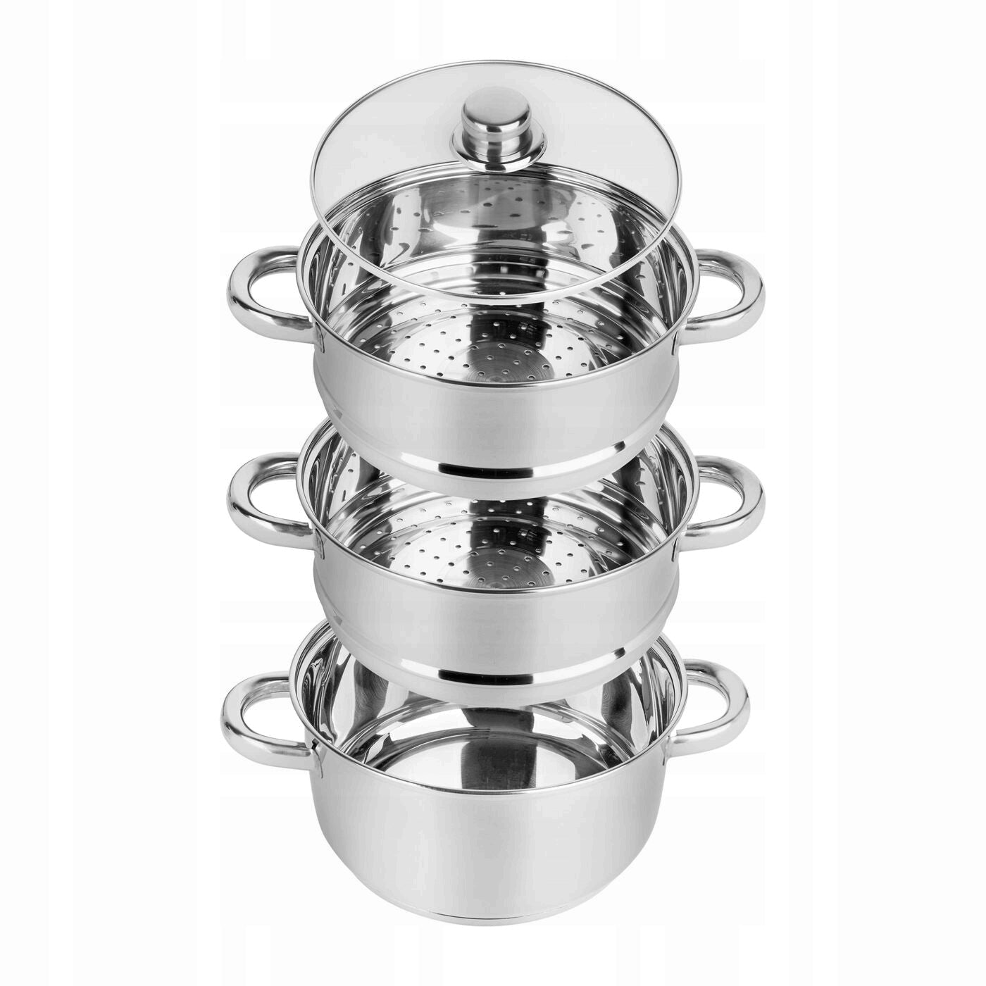 2X Steel STEAMING POT INDUCTION gas 22 cm 2x STRAINER cartridge Capacity 4.2 l