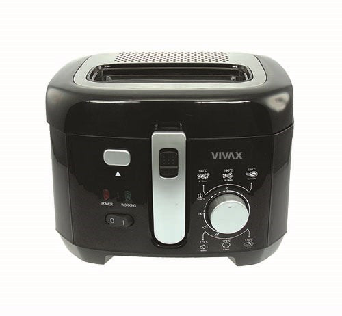 2X TRADITIONAL OIL AIR FRYER VIVAX DF-1800B BLACK 1800W 2.5L