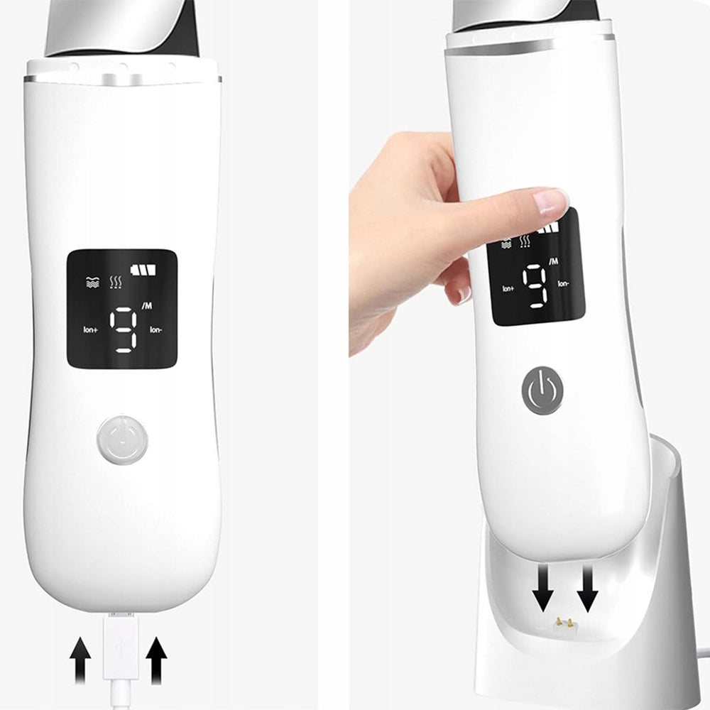 2X USB COSMETIC DEVICE WITH 2 CHARGING OPTIONS AND CURVED BLADE Manufacturer code Peeling Kawitacyjny -6BE0229WH