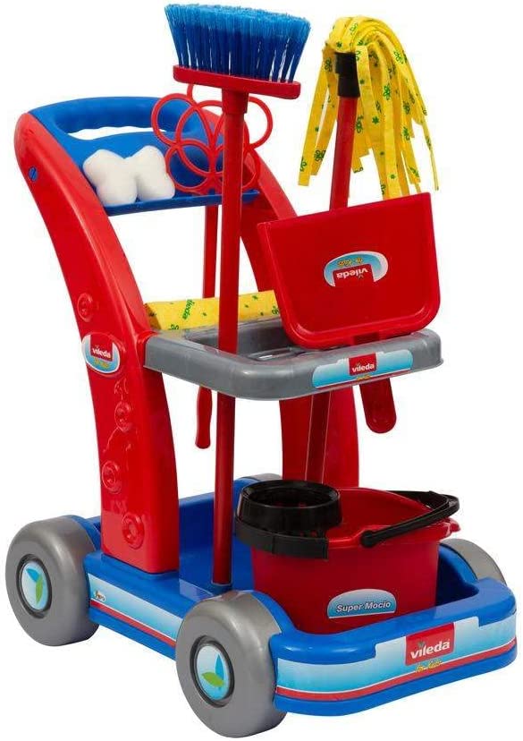 2X Vileda Maxi Cleaning Cart for Kids 3+ Accessory Set