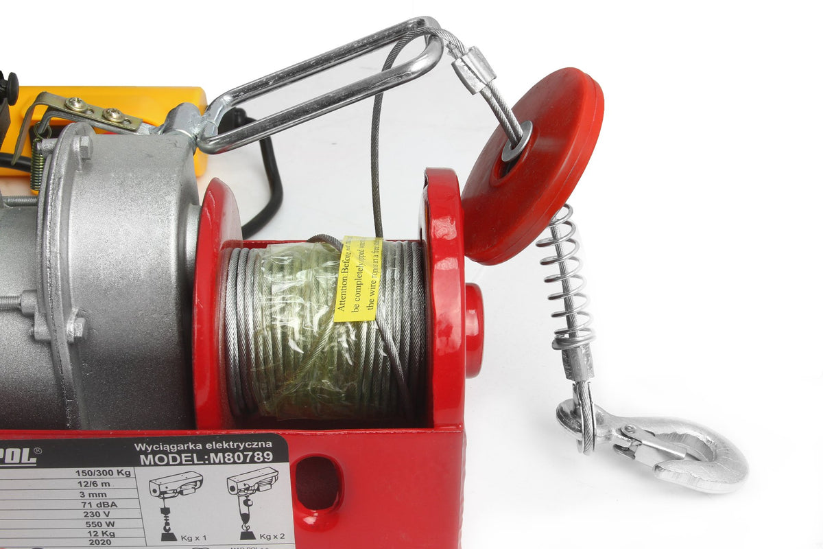 2X WINCH 230V ELECTRIC ROPE 300KG Power supply mains