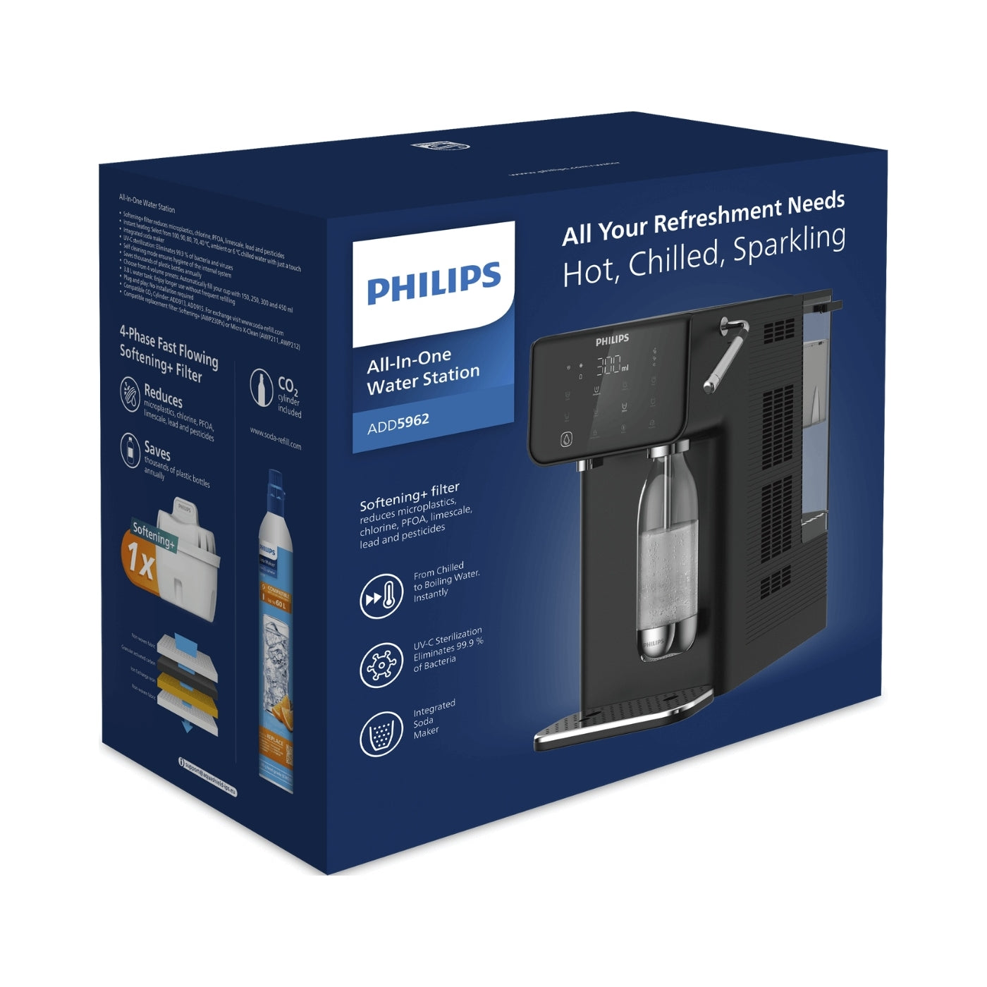 2X Water Dispenser with saturator PHILIPS ADD5962BK/10 Black