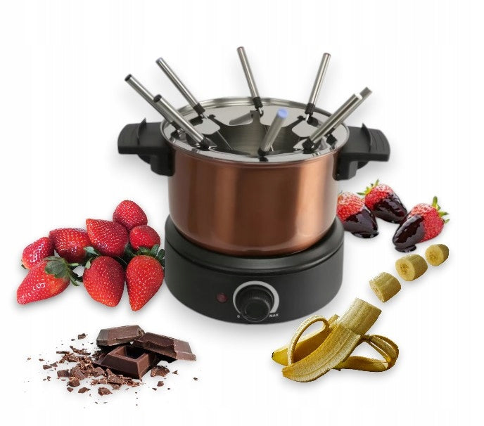 2X fondue set for 8 people, 1400 W, temperature control, 1,2 l