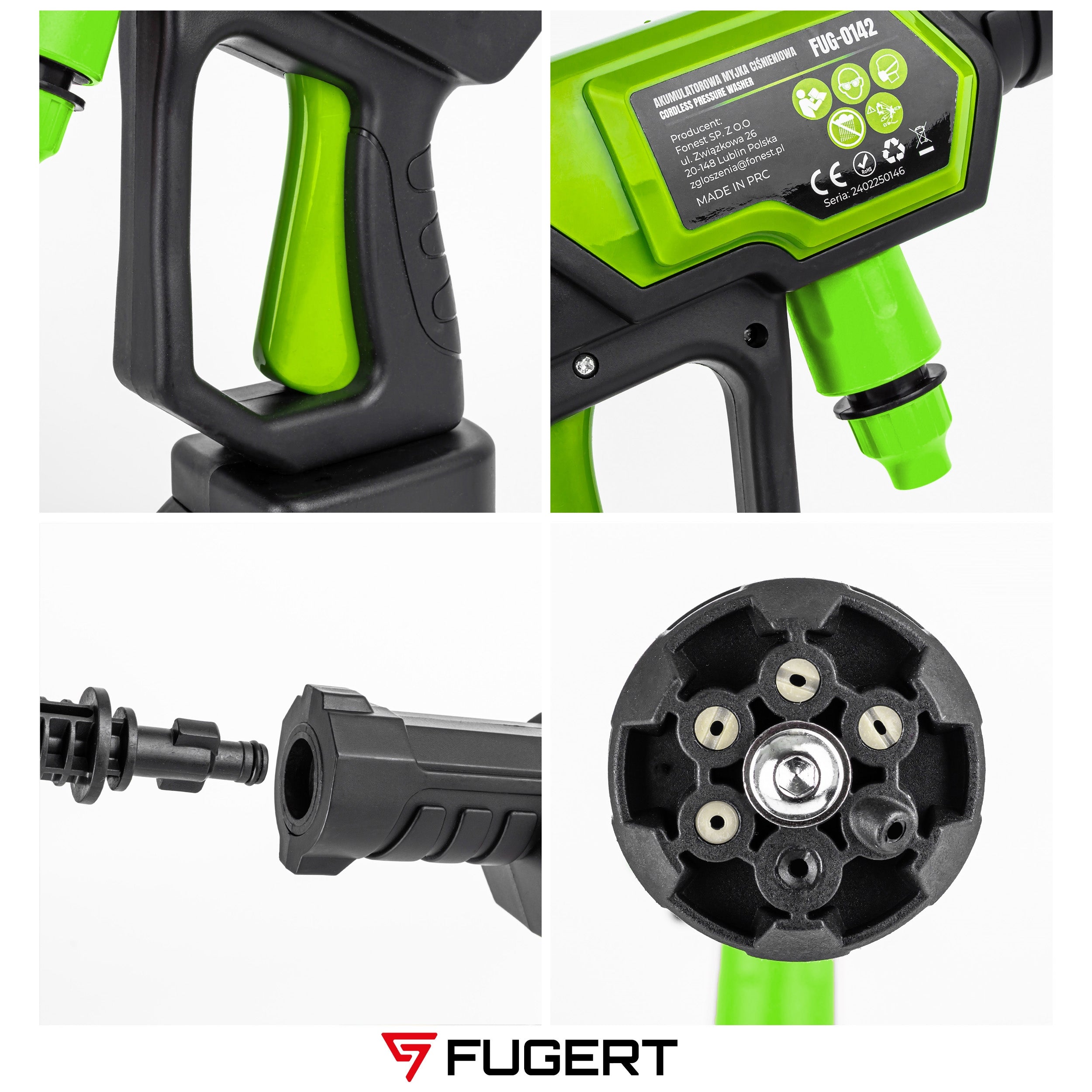 2XAKU 21V MULTI NOZZLE CORDLESS PRESSURE WASHER CASE Water output 222 l/h