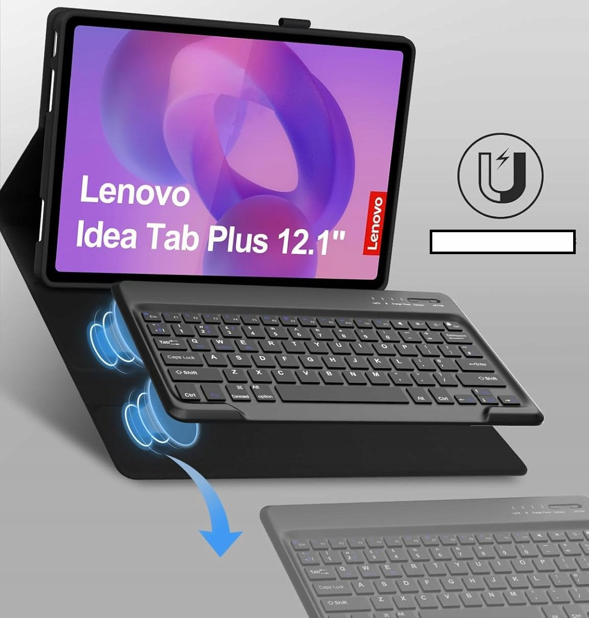 2in1 CASE & KEYBOARD FOR Lenovo Idea Tab Plus 12.1 2025 TB361FU TB361ZU Fits model IDEA TAB PLUS 12.1