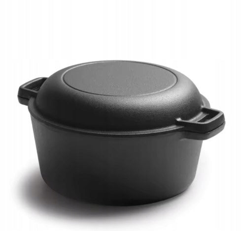 2in1 Cast Iron 24cm Pot with Pan Cover – Black Baking Pan EAN (GTIN) 5903818653558