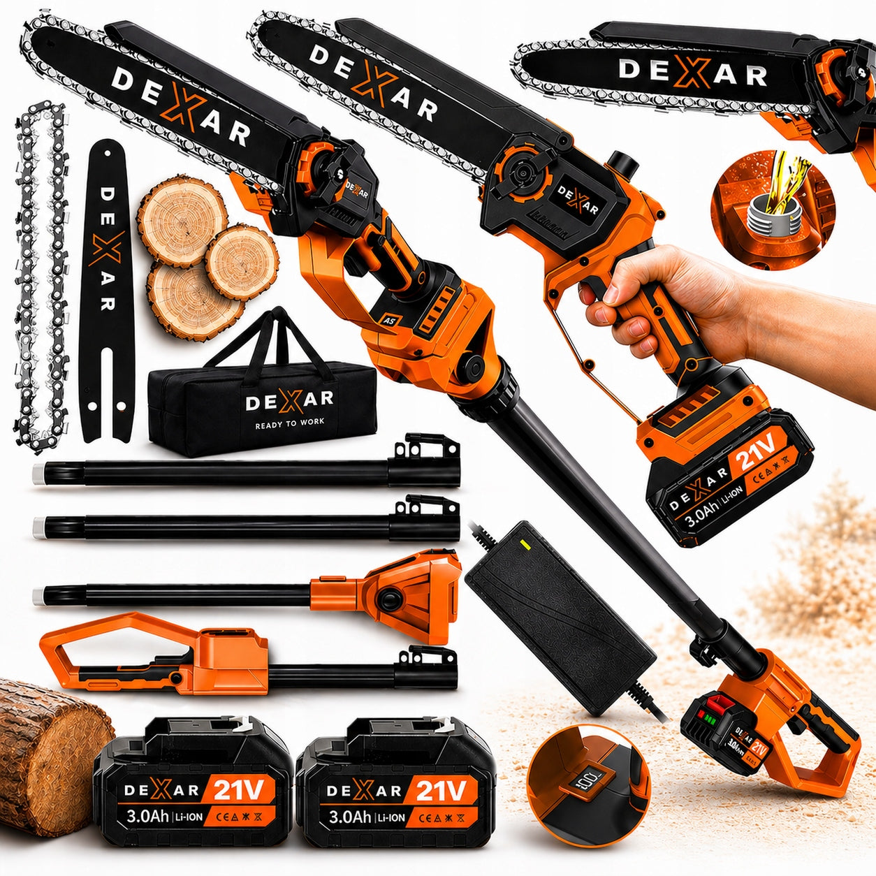 2in1 Cordless Chainsaw ON BOOM Electric Brushless