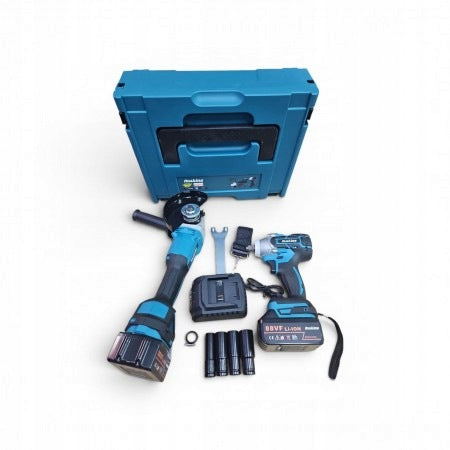 2in1 Cordless Tool Kit – Angle Grinder + Impact Wrench