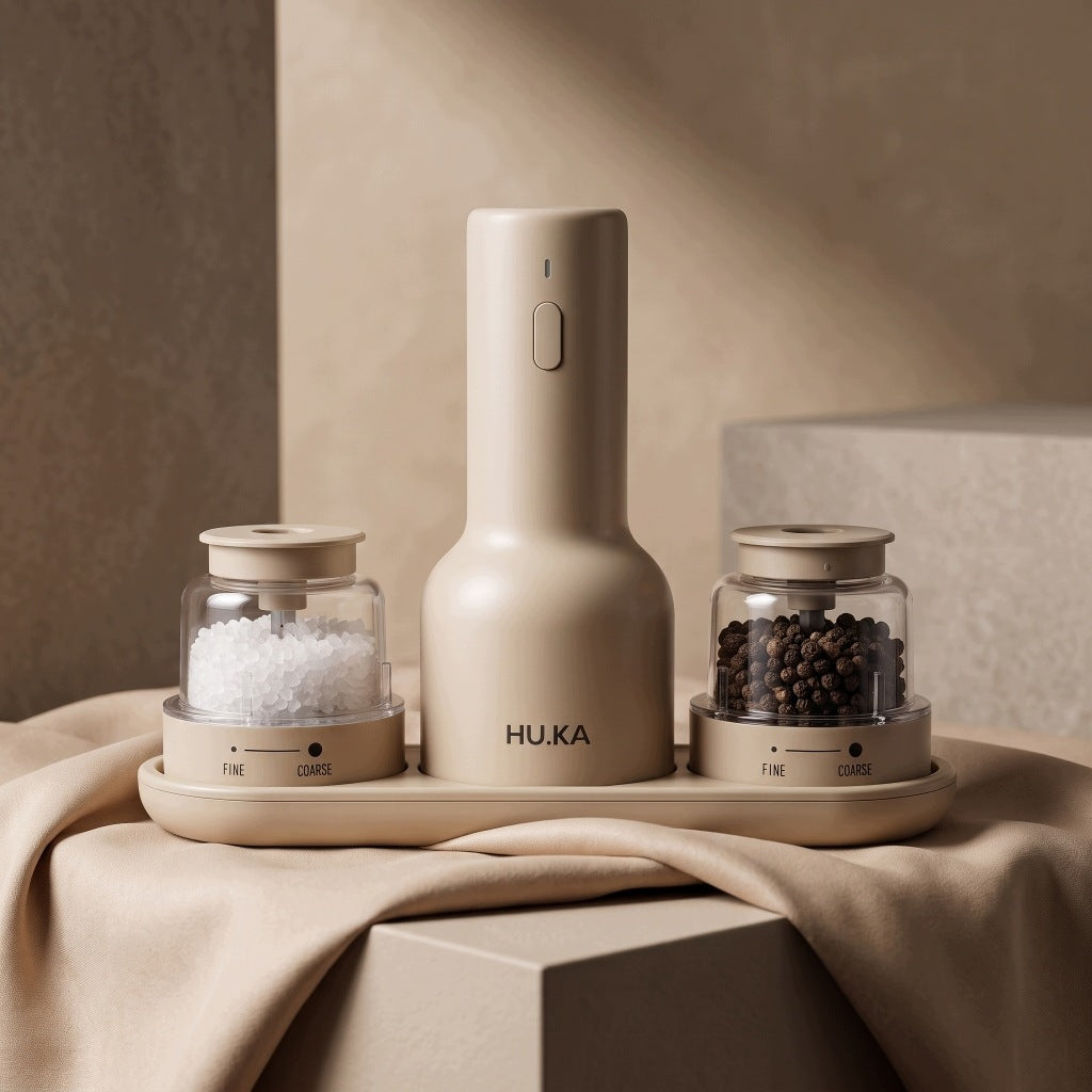 2in1 Electric Salt and Pepper Grinder USB-C 2 Containers HU.KA Pulse Manufacturer code HU-PULSE-DS
