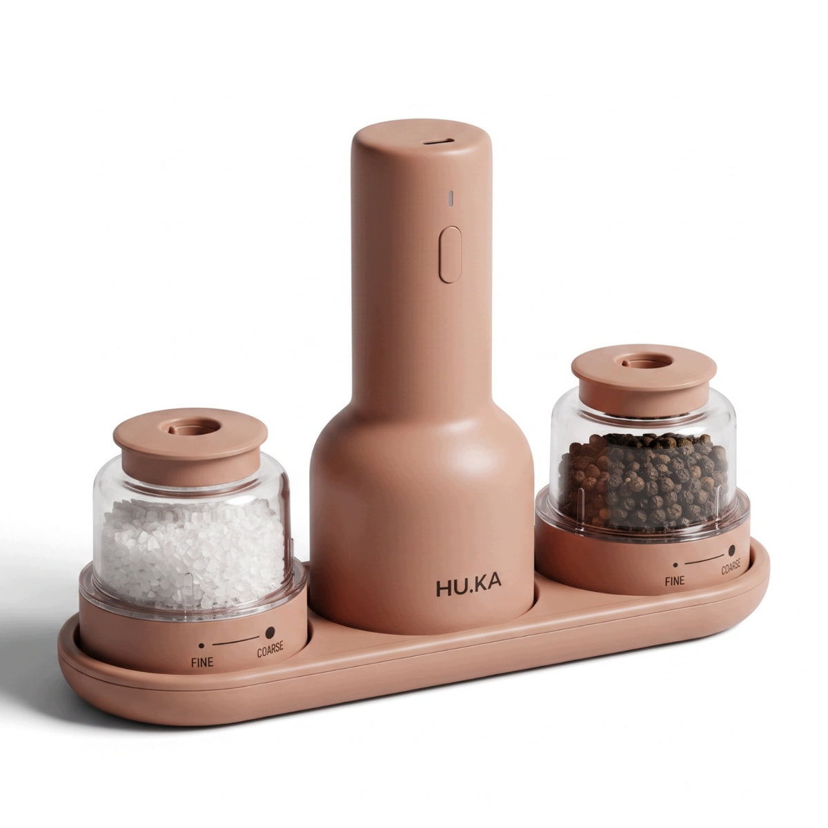 2in1 Electric Salt and Pepper Grinder USB-C HU.KA Pulse Warm Clay