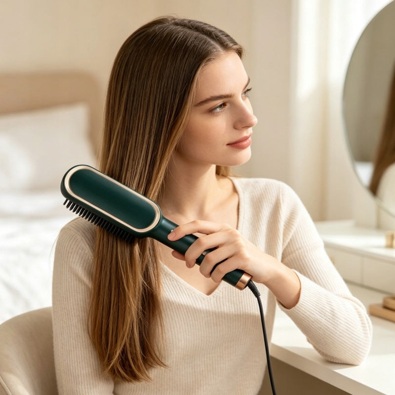 2in1 Straightening Brush with Temperature Control Ceramic for Women Brand no brand