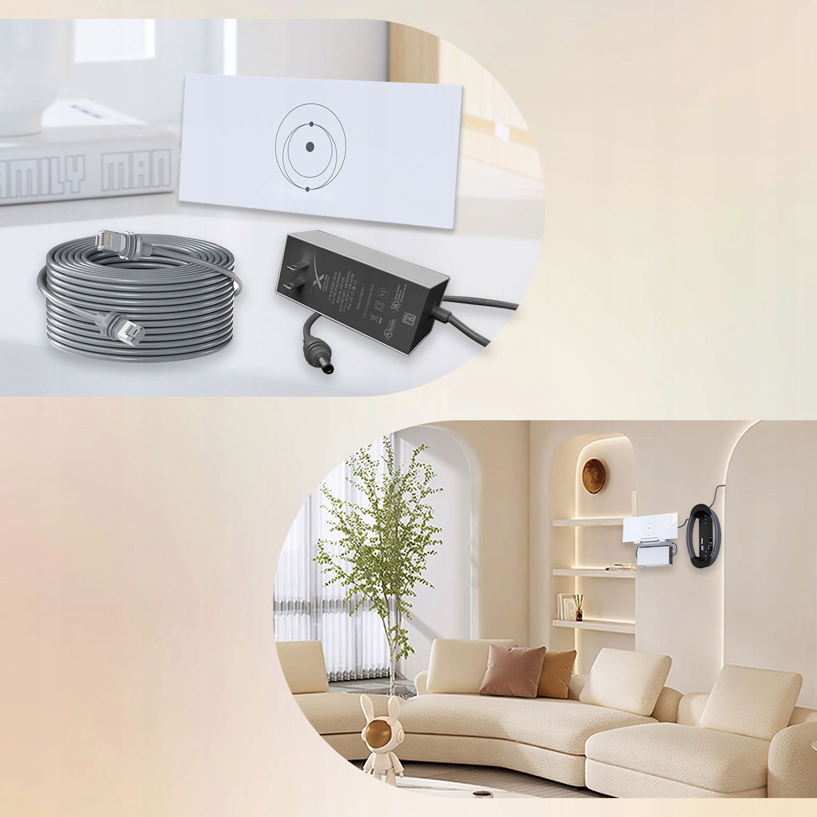 2in1 Wall Mount for Starlink Gen3 Router and Power Supply | Strong ABS | Starx* Brand WINANQE
