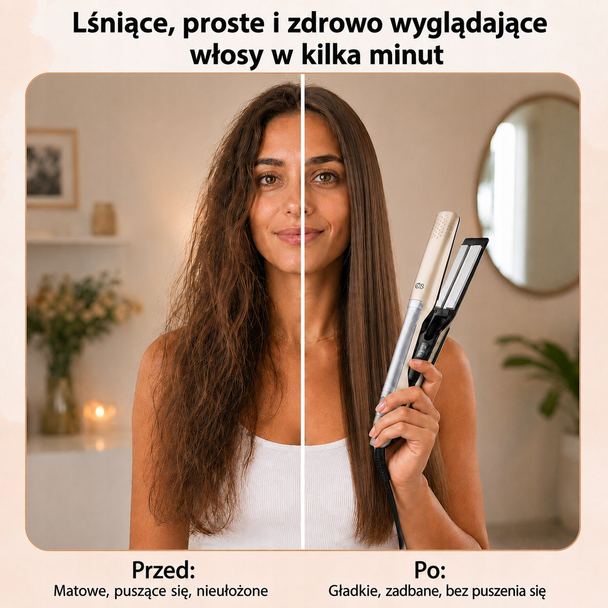 2in1 curling iron and steam straightener with ionization – the perfect pane and super curls! Manufacturer code 8720865454429