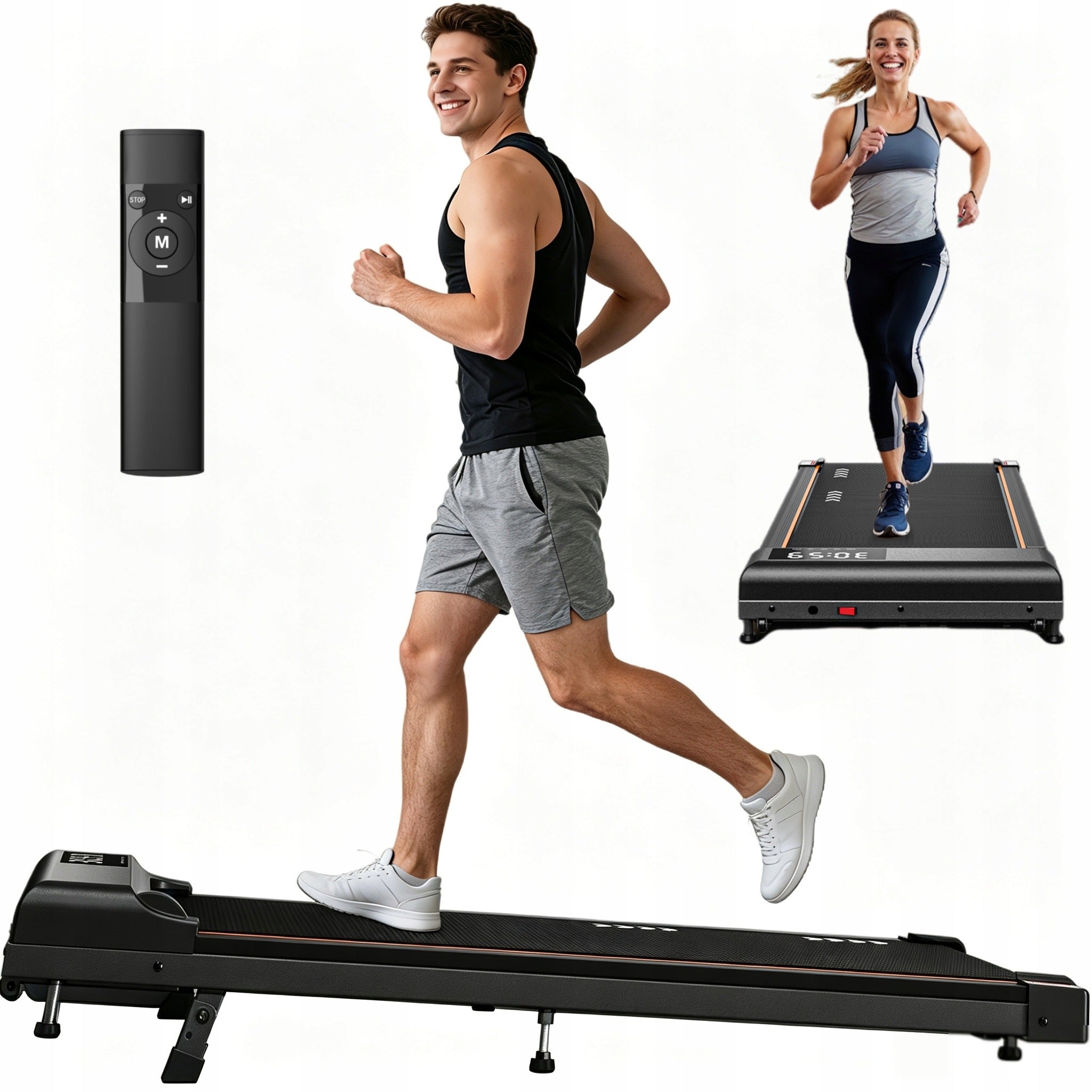 2in1 electric desk treadmill, 1-6 km/h, shock absorption, for home and office