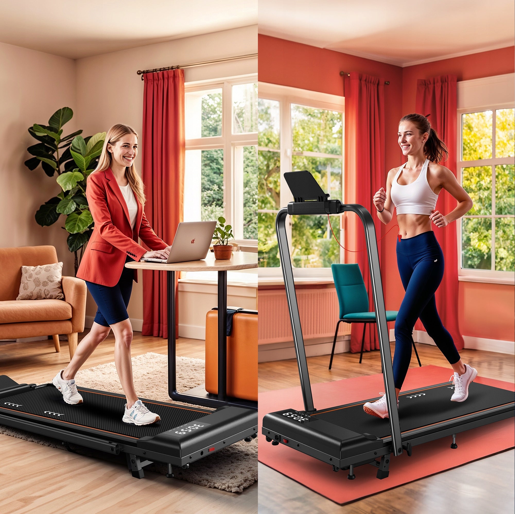 2in1 electric treadmill, foldable, 1-10 km/h, 7% slope, cushioned Manufacturer code 6976909985592