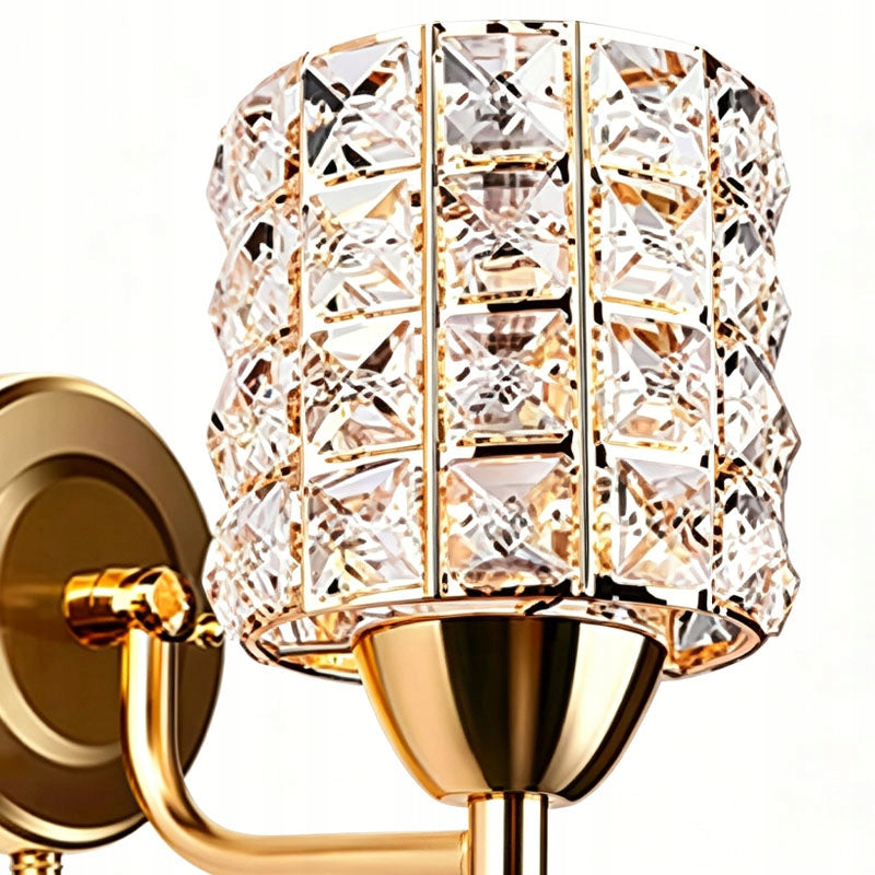 2pcs Modern Crystal Wall Lamp Gold Plated E27 Lighting Pull Cord Switch Packaging status original