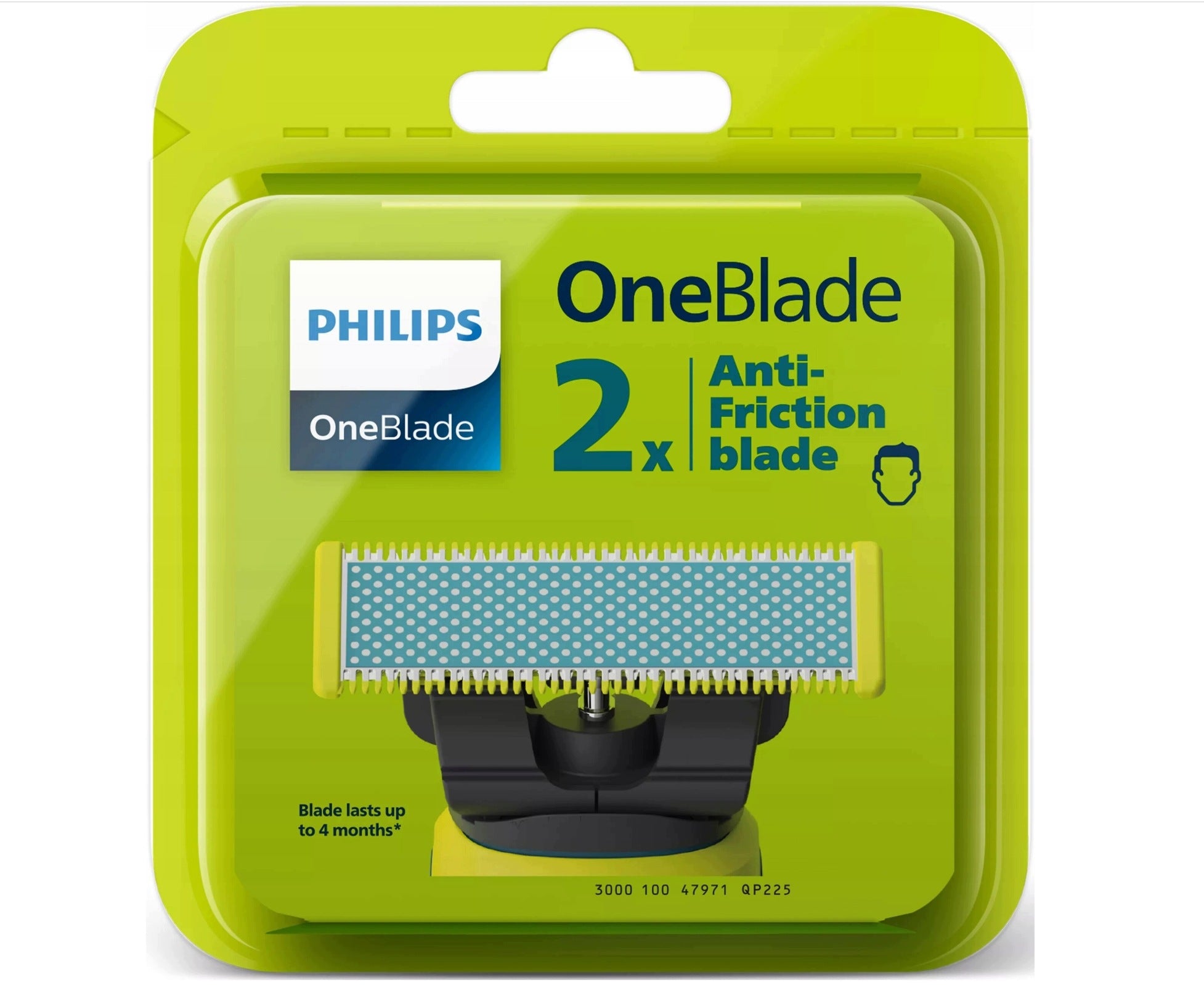 2pcs Philips OneBlade Blades for Sensitive Skin QP225/50 for Sensitive Skin Manufacturer code 6931481904362