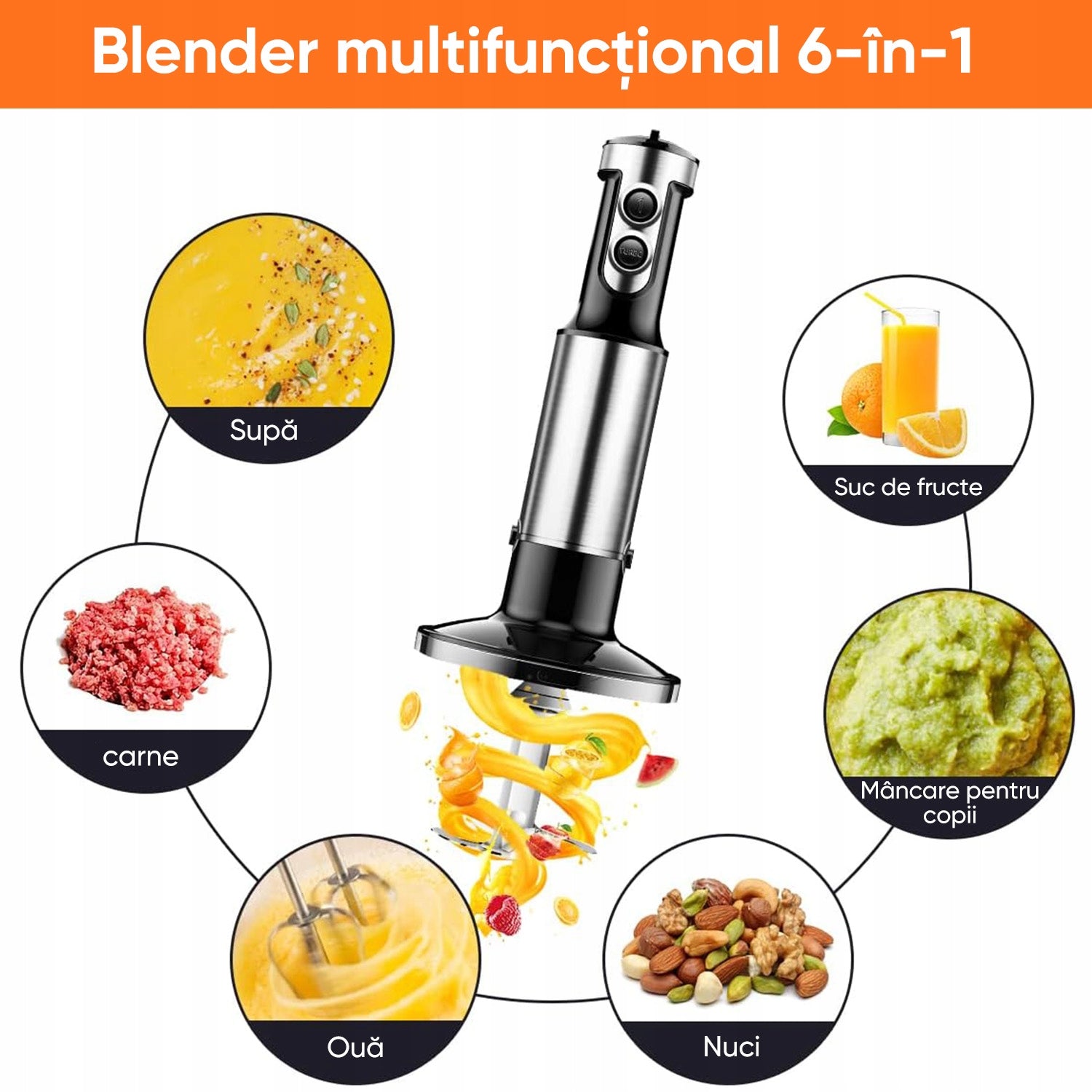 2w1 BLENDER RĘCZNY WIELOFUNKCYJNY 1000w Ultrixe Owoce kostki lodu mięso Packaging status original