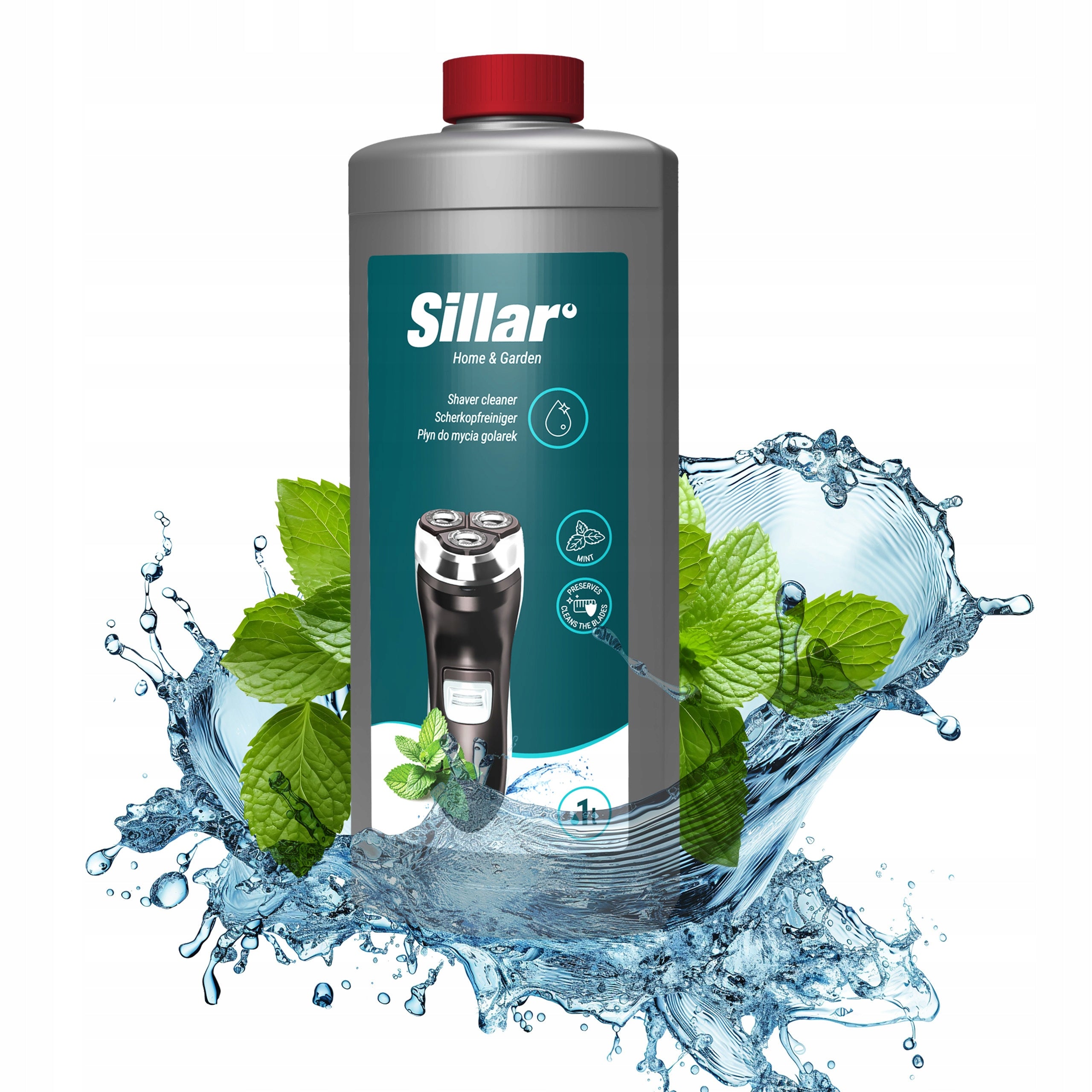 2x 1l Sillar Shaver Cleaner mint liquid cartridge for cleaning shaver heads Packaging status original