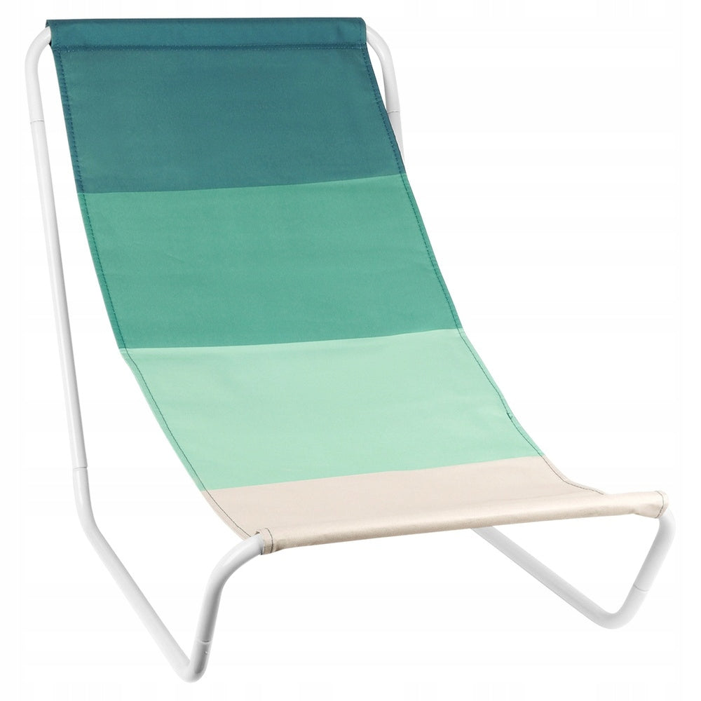 2x BEACH LOUNGER GARDEN HIKING CAMPING FOLDING PORTABLE ARMCHAIR Color green