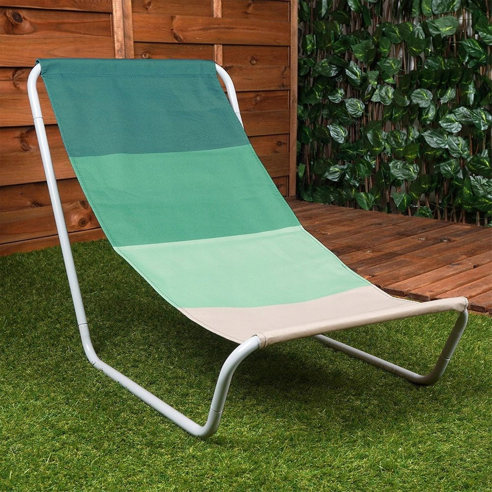 2x BEACH LOUNGER GARDEN HIKING CAMPING FOLDING PORTABLE ARMCHAIR Kind sunbed