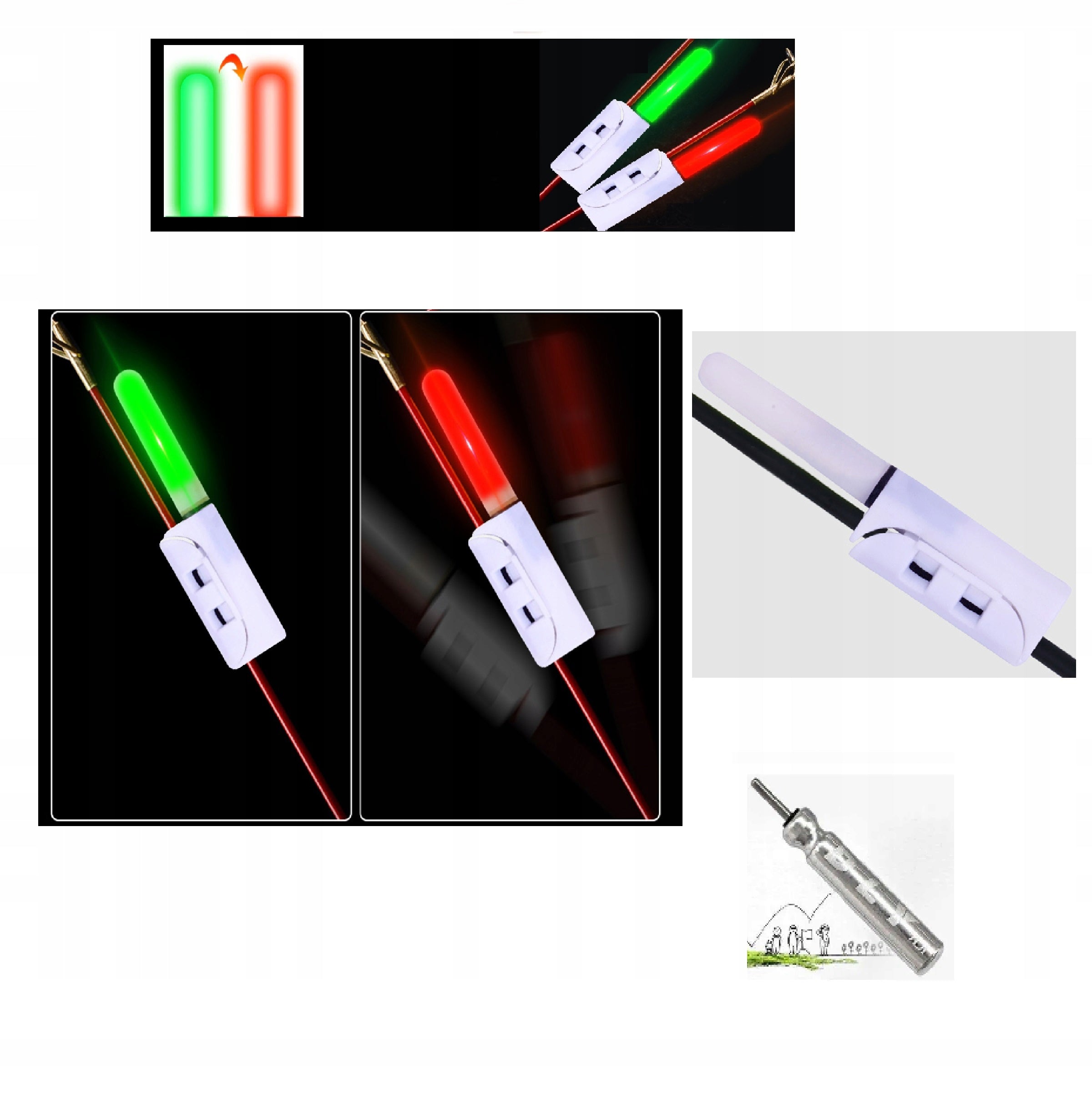 2x BEACON - Motion Sensor Color Changing + Bells Charger 5 Batteries Manufacturer code SYG-SET-02
