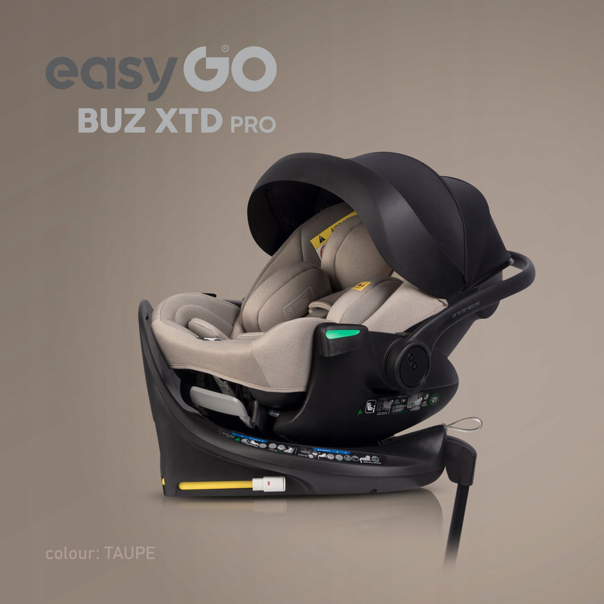 2x CAR SEAT SWIVEL SET + ISOFIX BASE 20x ADJUSTMENT 0-36 KG Manufacturer code Zestaw 2w1 BUZ XTD PRO BUZ PRO BODY Taupe TP