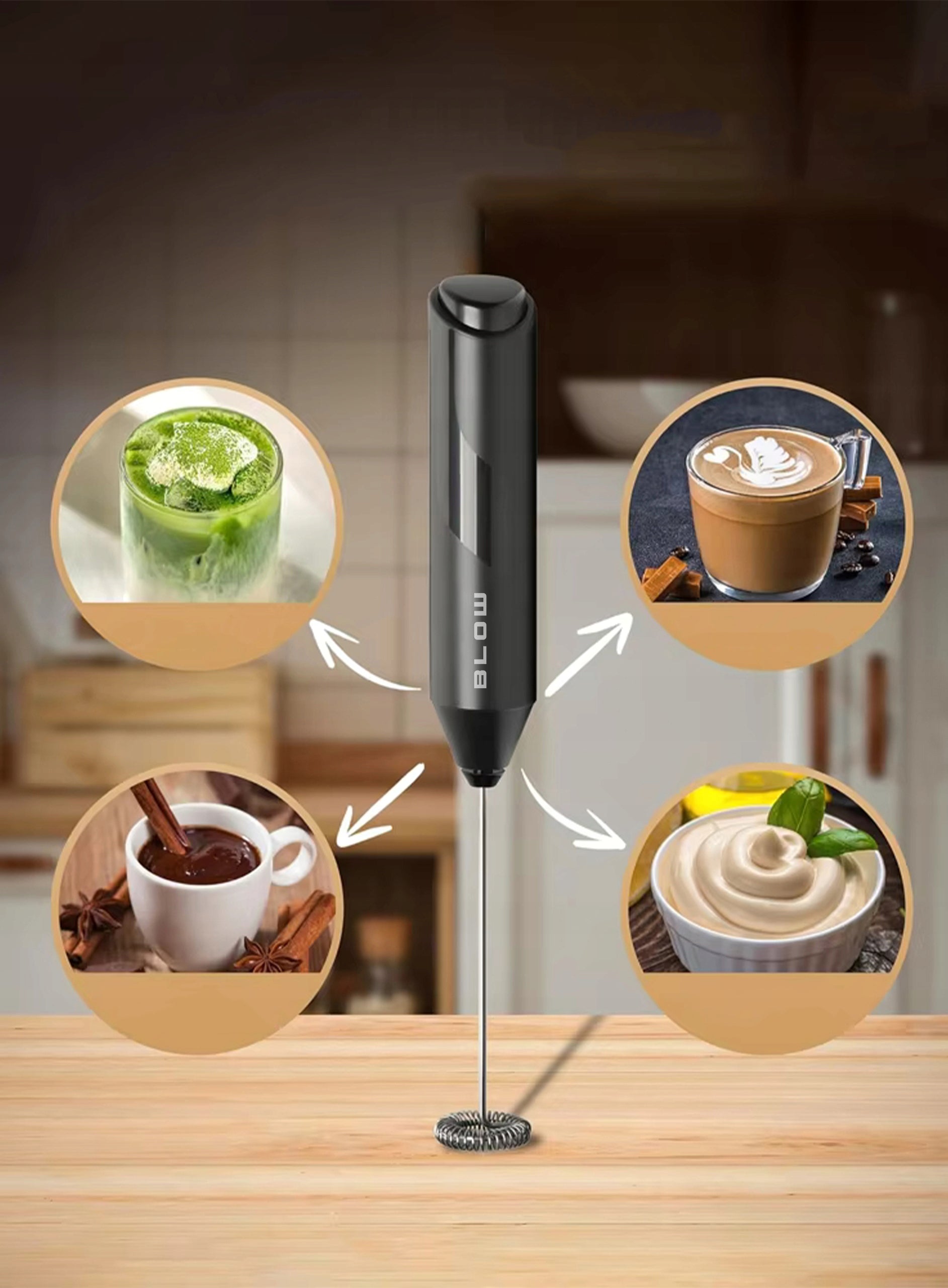 2x COFFEE MILK FROTHER MINI ELECTRIC MIXER HAND WAND BEATER Manufacturer code 44-592#