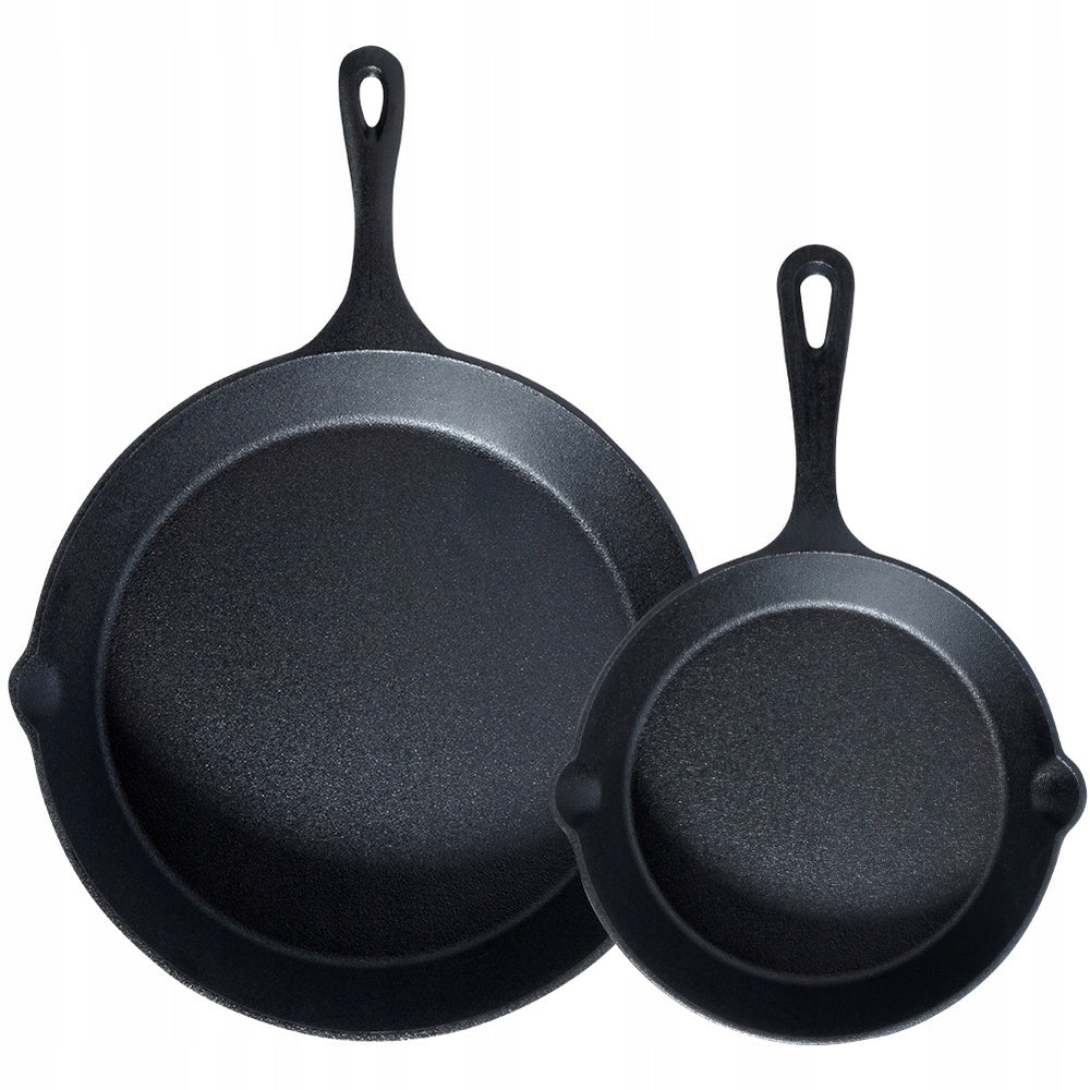 2x Cast Iron Gas Pan Induction Grill Fire Pit for Oven 20 30 cm Brand Vilde