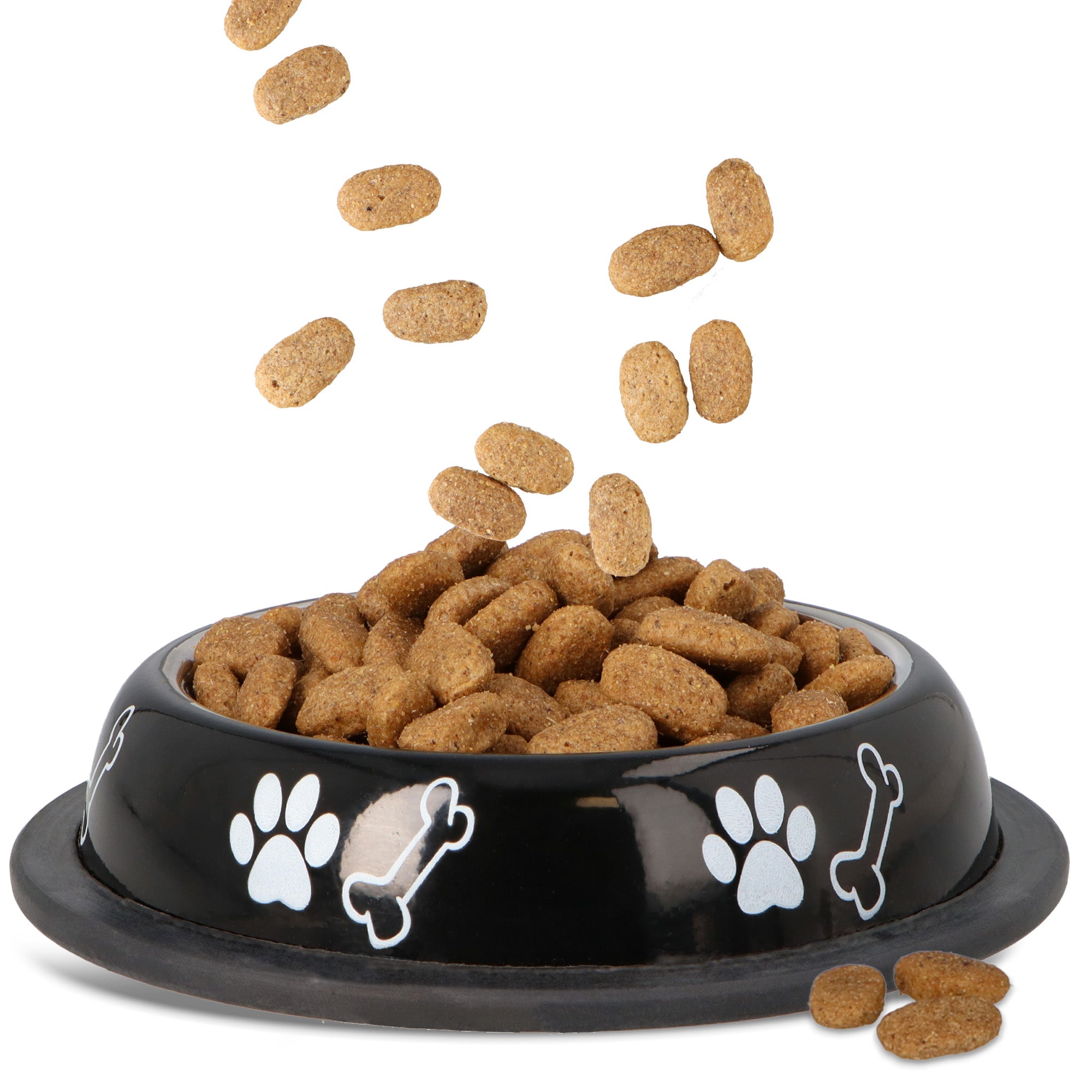 2x Cat DOG BOWL 0,25l Bowl Steel RUBBER BLACK Small Anti-slip 4D Packaging status original