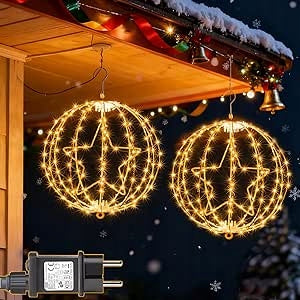 2x Christmas LED Ball 30cm Star Outdoor Decoration Indoor G26,4