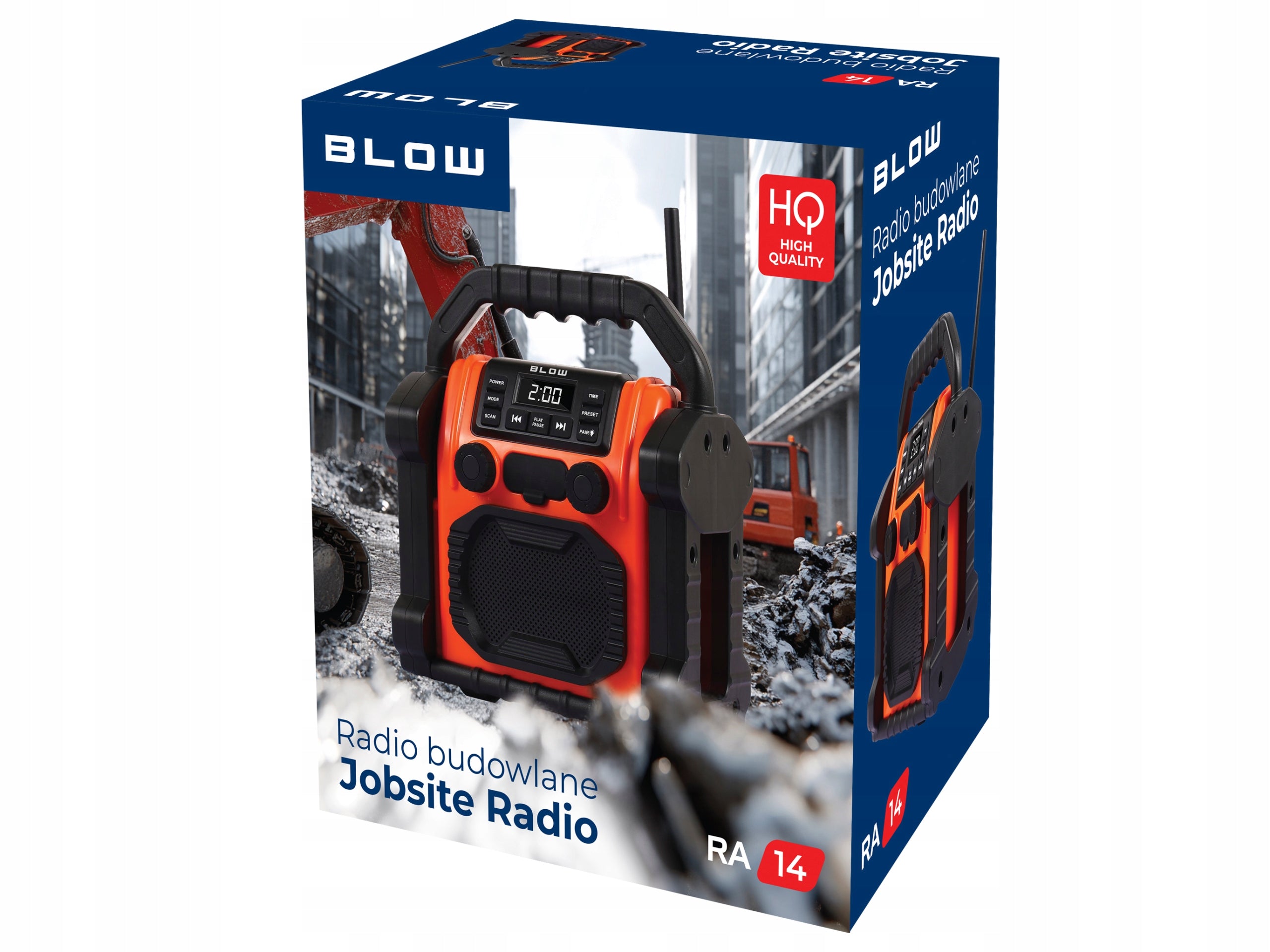 2x Construction Radio Fm 20w Rms Bluetooth 5 1 Powerbank Usb C Aux Led Ip55 Bl Series RA14