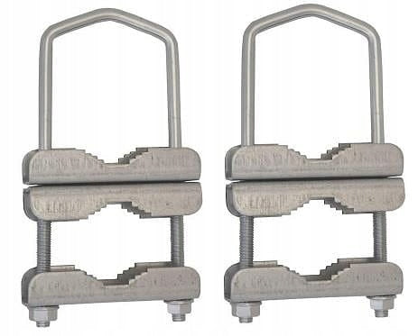 2x Cybant Double Handle Coupler Two Antenna Masts Pipe Clamp 62mm