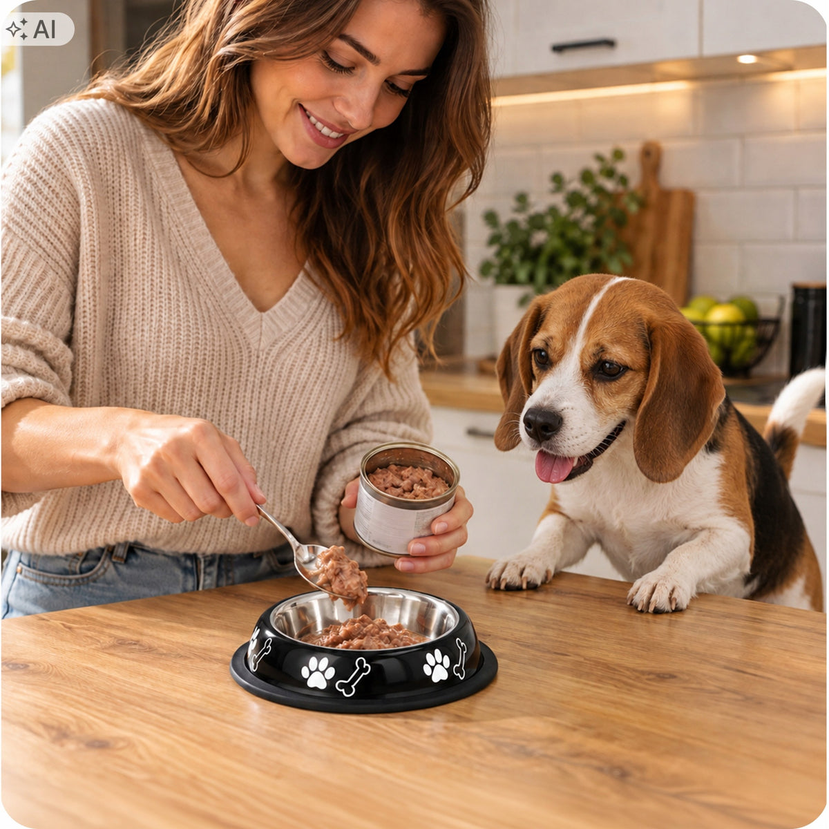 2x DOG BOWL 0,7l Metal Bowl WATER Food STAINLESS STEEL PRINT Packaging status original