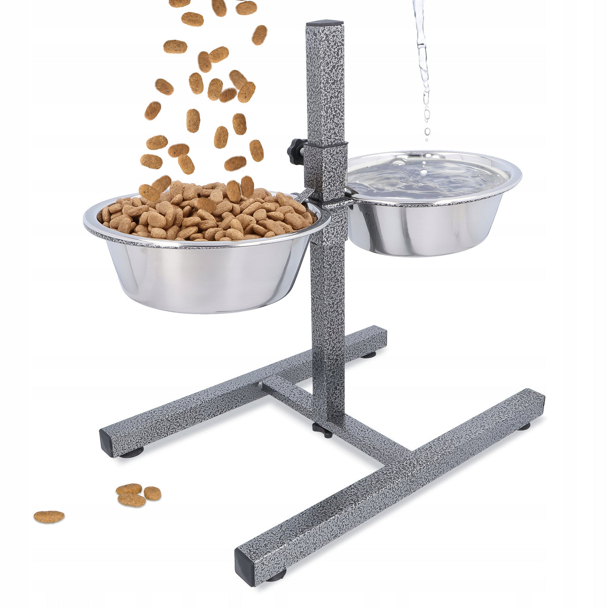 2x DOG BOWL 2,8 BOWLS ADJUSTABLE STAND Metal Stand Steel STABI 1Z Brand no brand