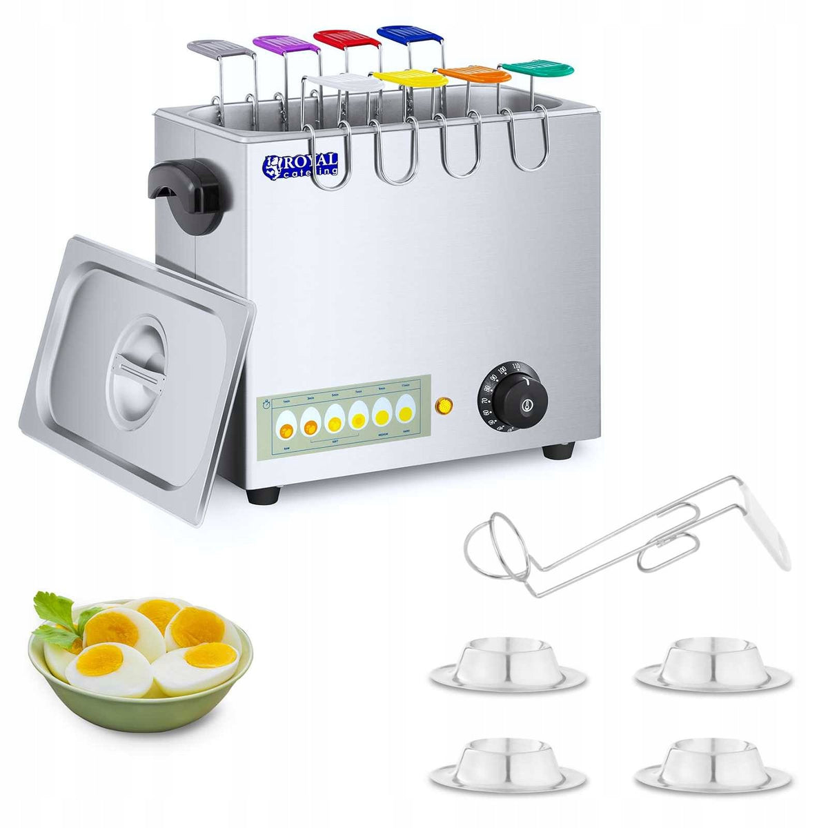 2x EGG COOKER 8 EGGS 2600W TEMPERATURE 30-110°C