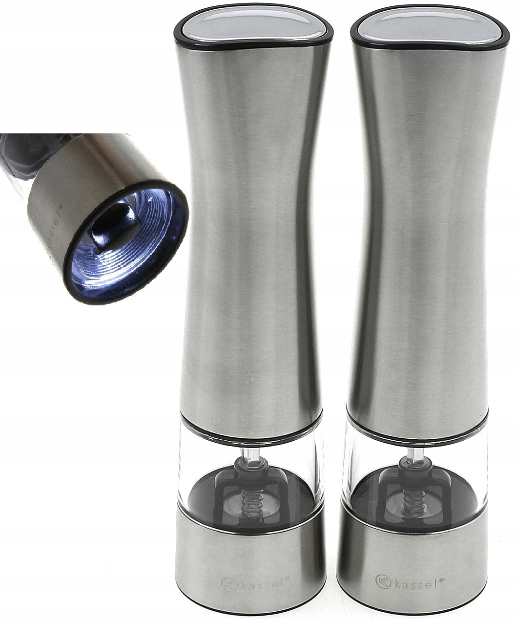2x ELECTRIC GRINDER Illuminated Salt Pepper KLAUSBERG Manufacturer code 7610-KB