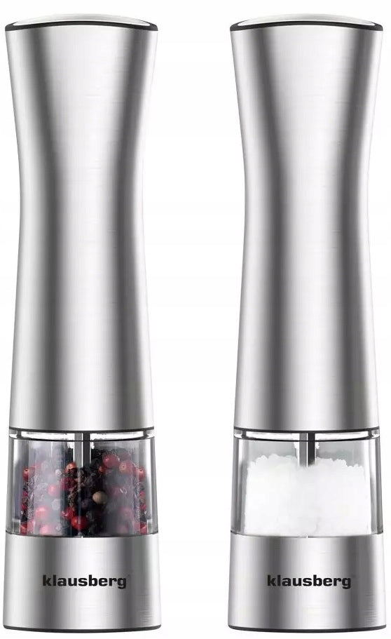 2x ELECTRIC GRINDER Illuminated Salt Pepper KLAUSBERG