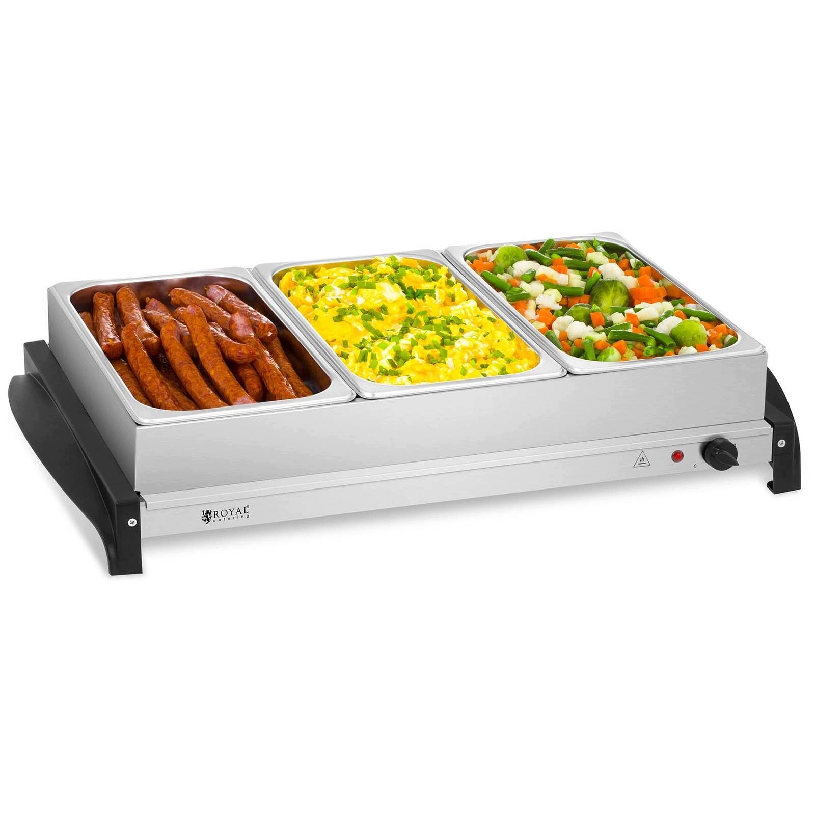 2x Food Warmer for 3 Electric Containers 400W Royal Catering
