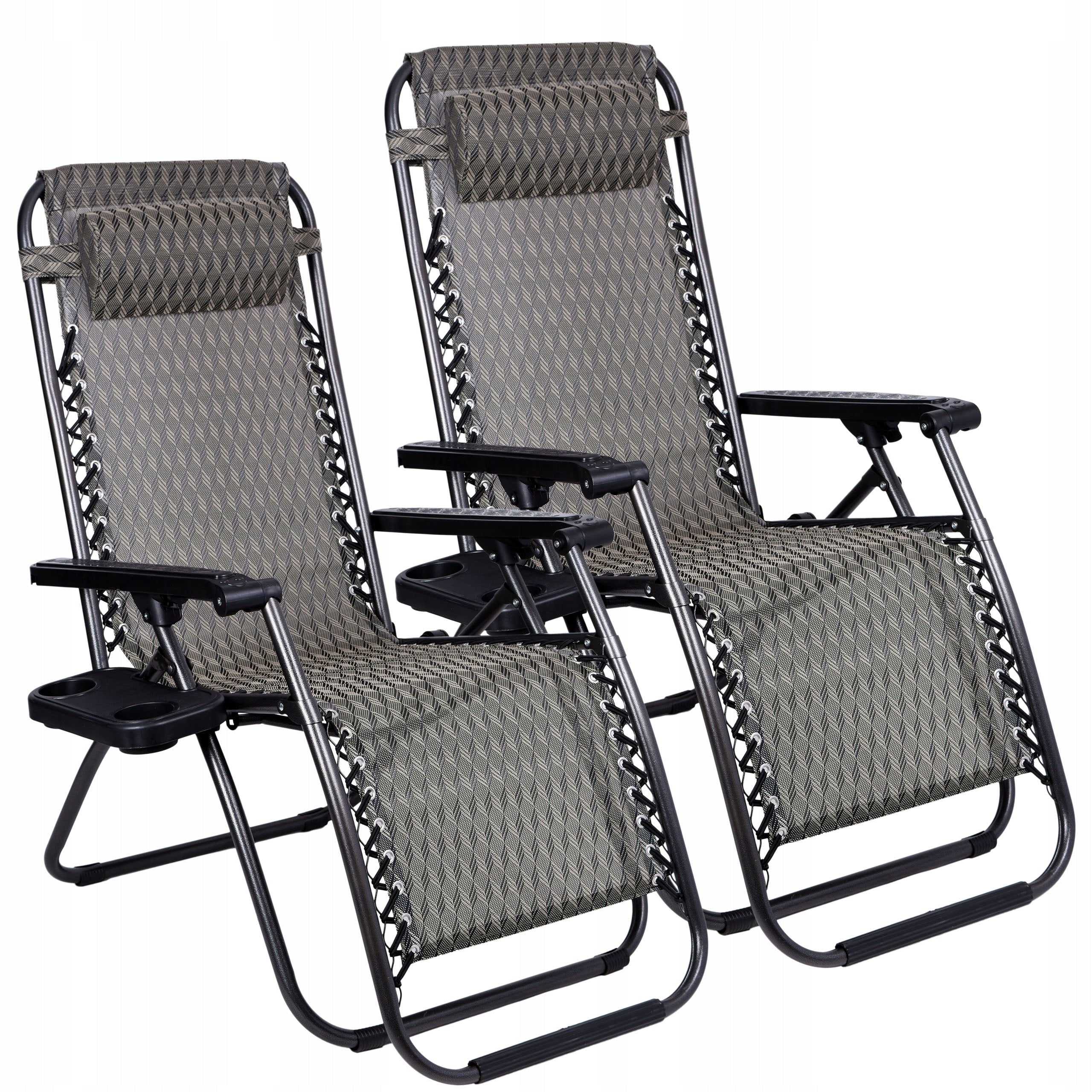 2x GARDEN LOUNGER FOLDING ZERO GRAVITY ORION BEACH CHAIR TERRACE
